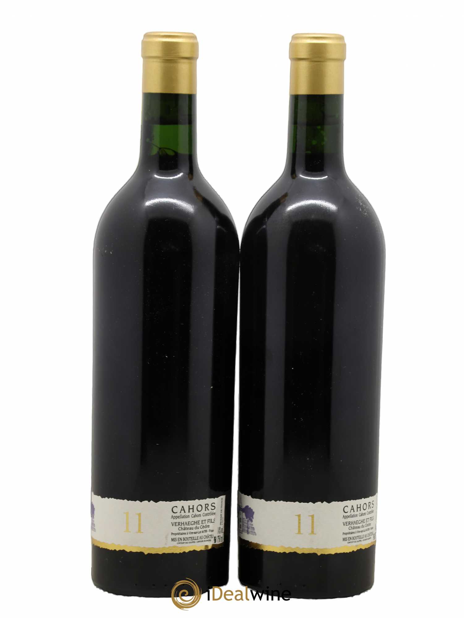 Cahors Château du Cèdre GC Pascal et Jean-Marc Verhaeghe 2011 - Lot de 2 bouteilles - 1