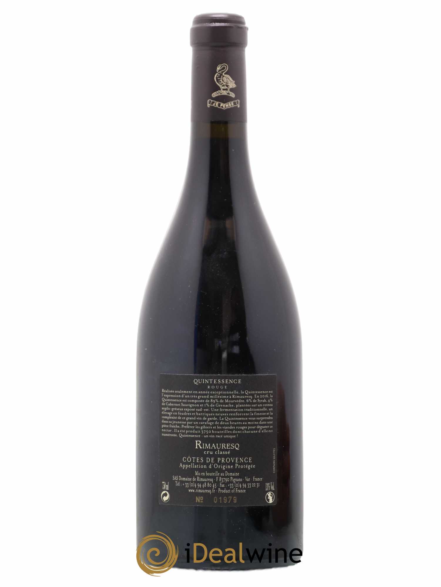 Côtes de Provence Quintessence Rimauresq 2016 - Lot de 1 bouteille - 1