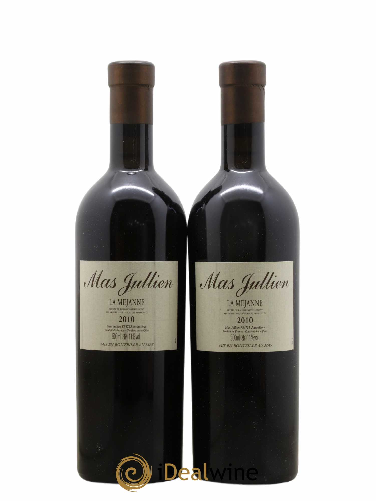 Moût de raisins partiellement fermenté issu de raisins passerillés La Mejanne Mas Jullien - Olivier Jullien 50cl (no reserve) 2010 - Lot of 2 bottles - 0