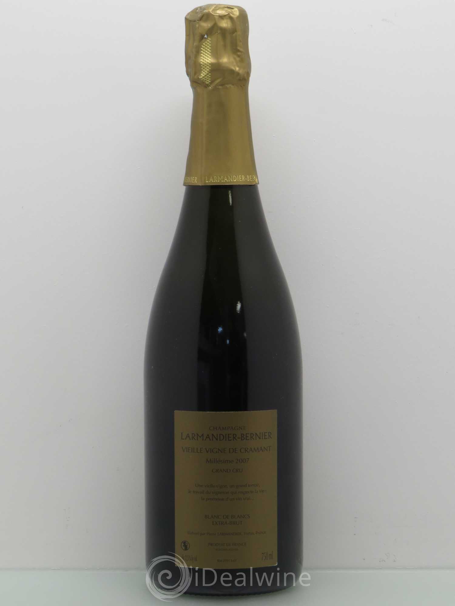 Vieille Vigne de Cramant Grand Cru Extra-Brut Larmandier-Bernier Blanc de Blancs 2007 - Lot de 1 bouteille - 1