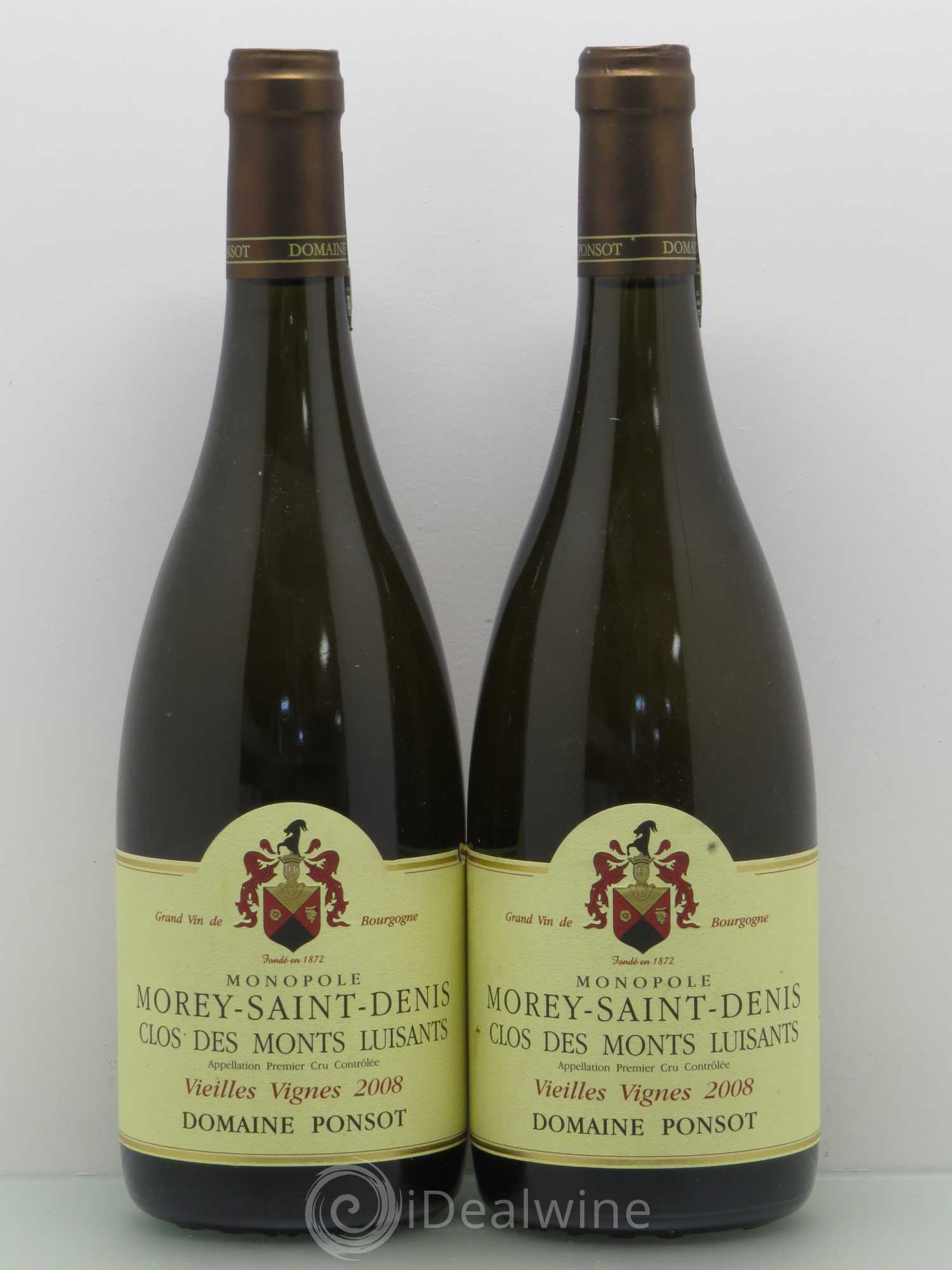 Morey-Saint-Denis Clos des Monts Luisants Ponsot (Domaine) Vieilles vignes 2008 - Lotto di 2 bottiglie - 0