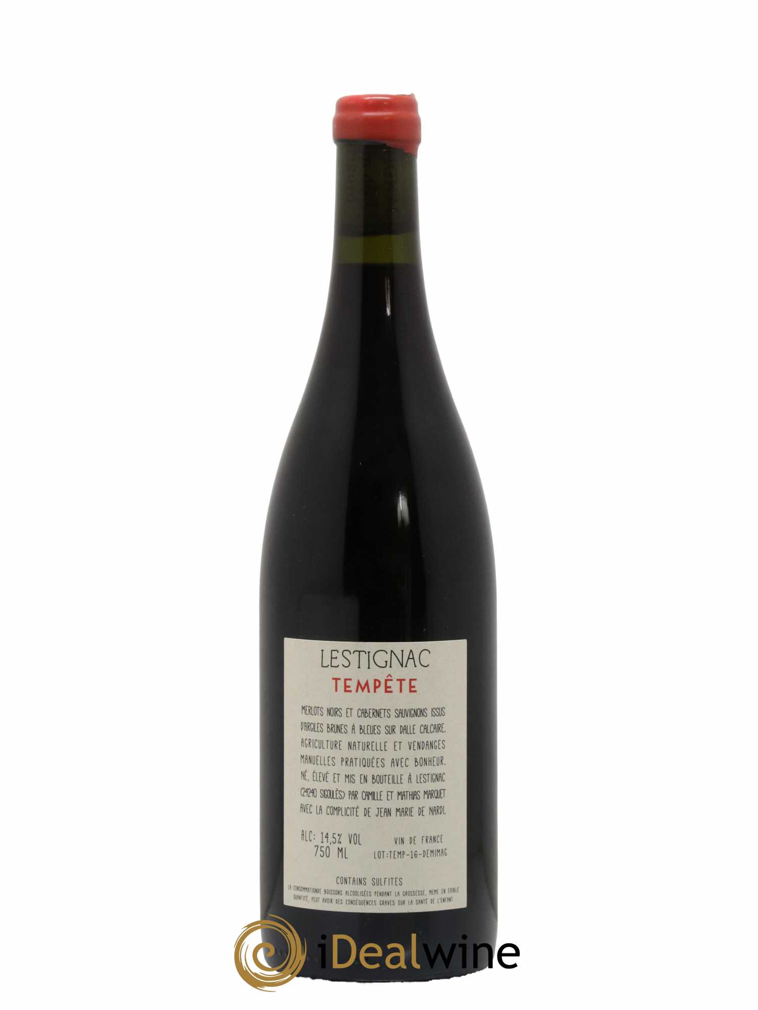 Sud-Ouest Cuvée Tempete Chateau Lestignac 2016 - Lot de 1 bouteille - 1