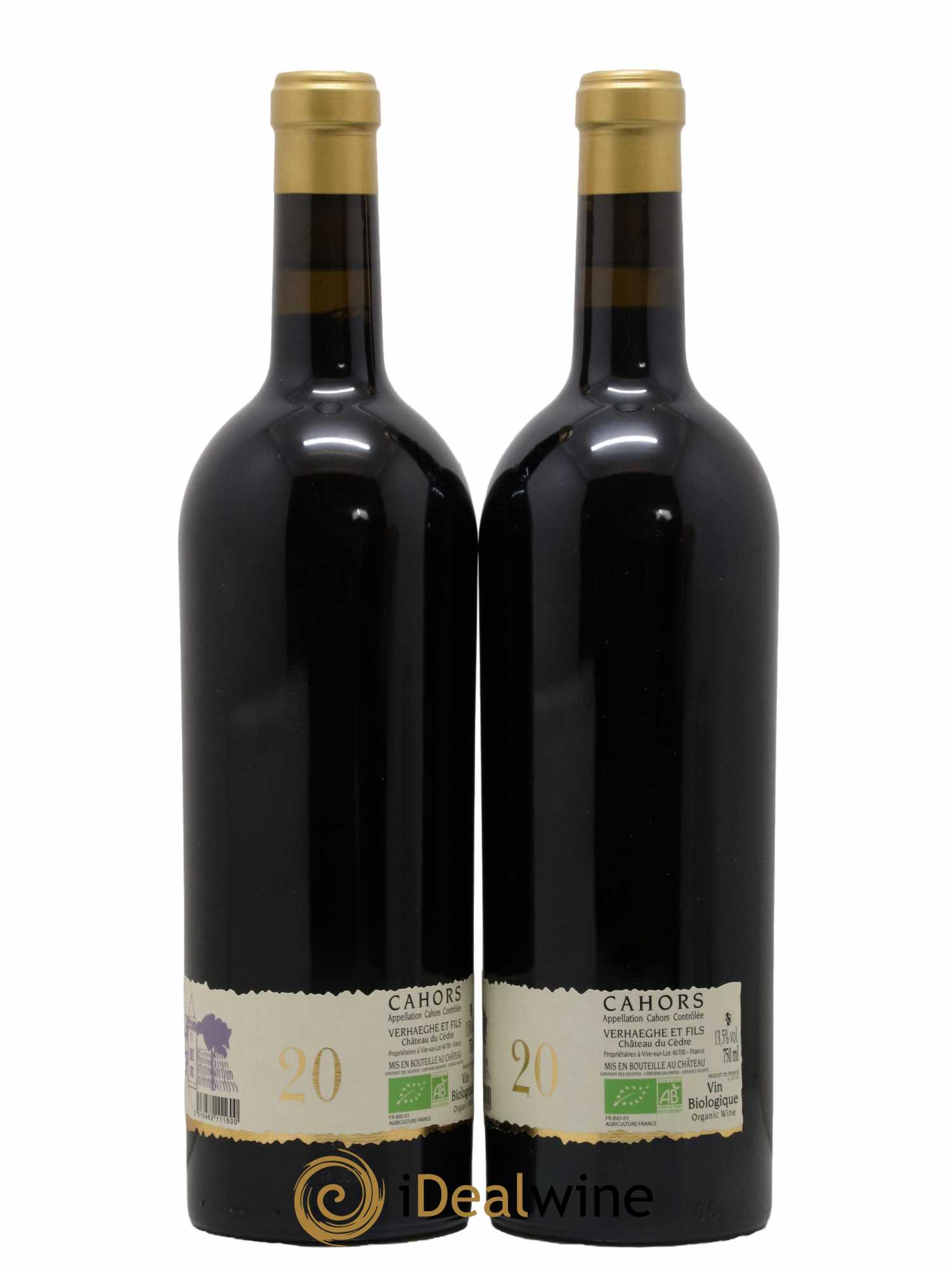 Cahors Château du Cèdre GC Pascal et Jean-Marc Verhaeghe 2020 - Lot de 2 bouteilles - 1