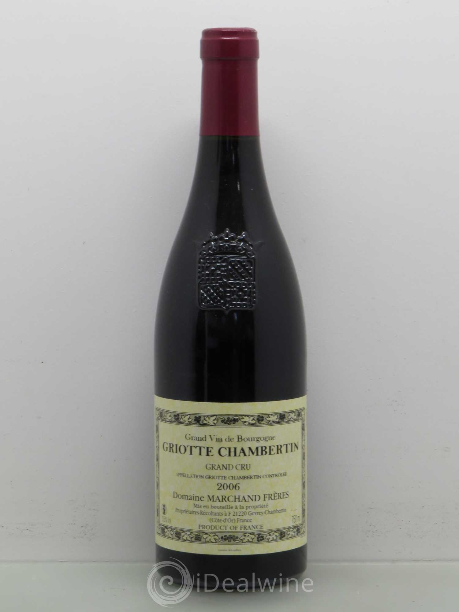 Griotte-Chambertin Grand Cru Domaine Marchand (sans prix de réserve) 2006 - Posten von 1 Flasche - 0