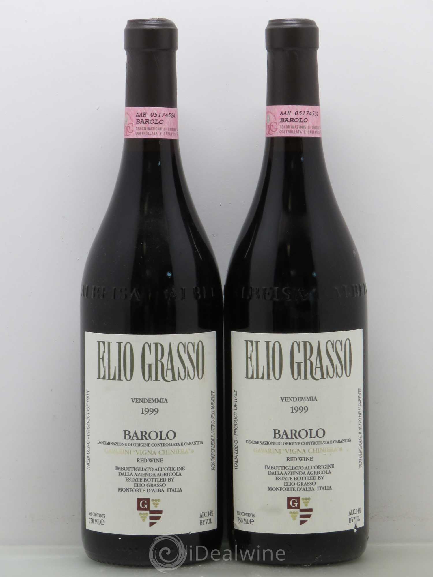 Barolo Gavarini Vigna Chineria Elio Grasso 1999 - Posten von 2 Flaschen - 0