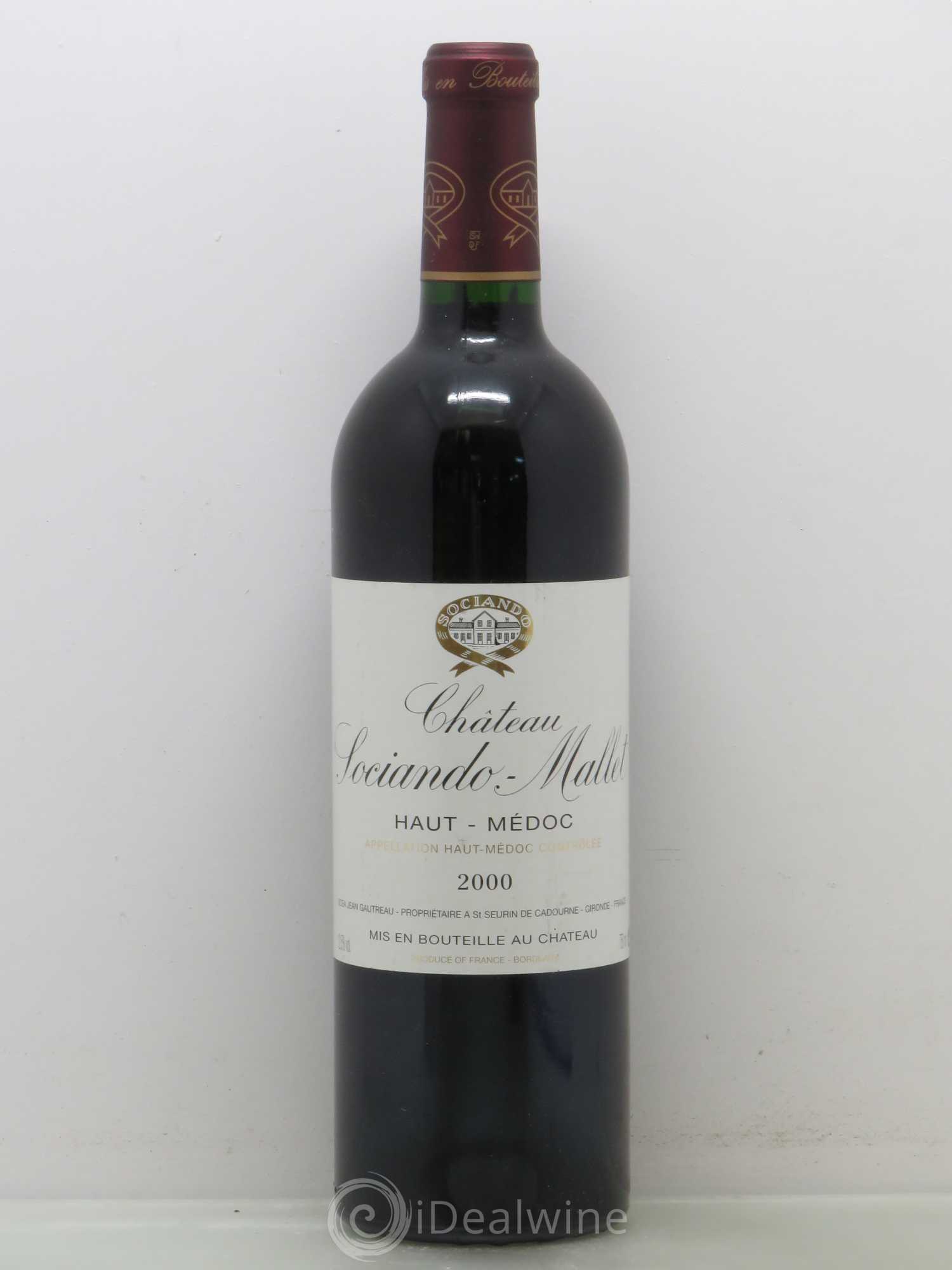 Château Sociando Mallet 2000 - Lot de 1 bouteille - 0