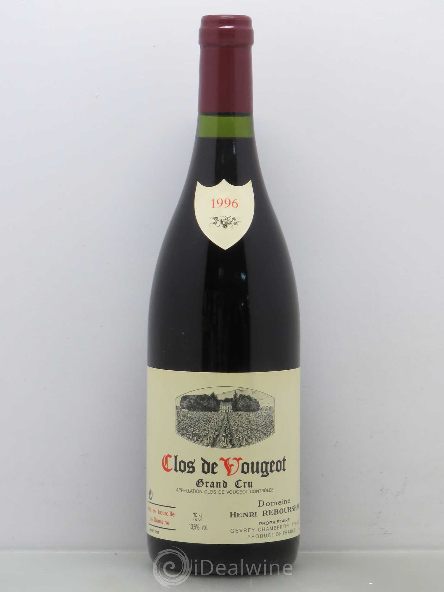 Clos de Vougeot Grand Cru Henri Rebourseau (Domaine) 1996 - Lot de 1 bouteille - 0