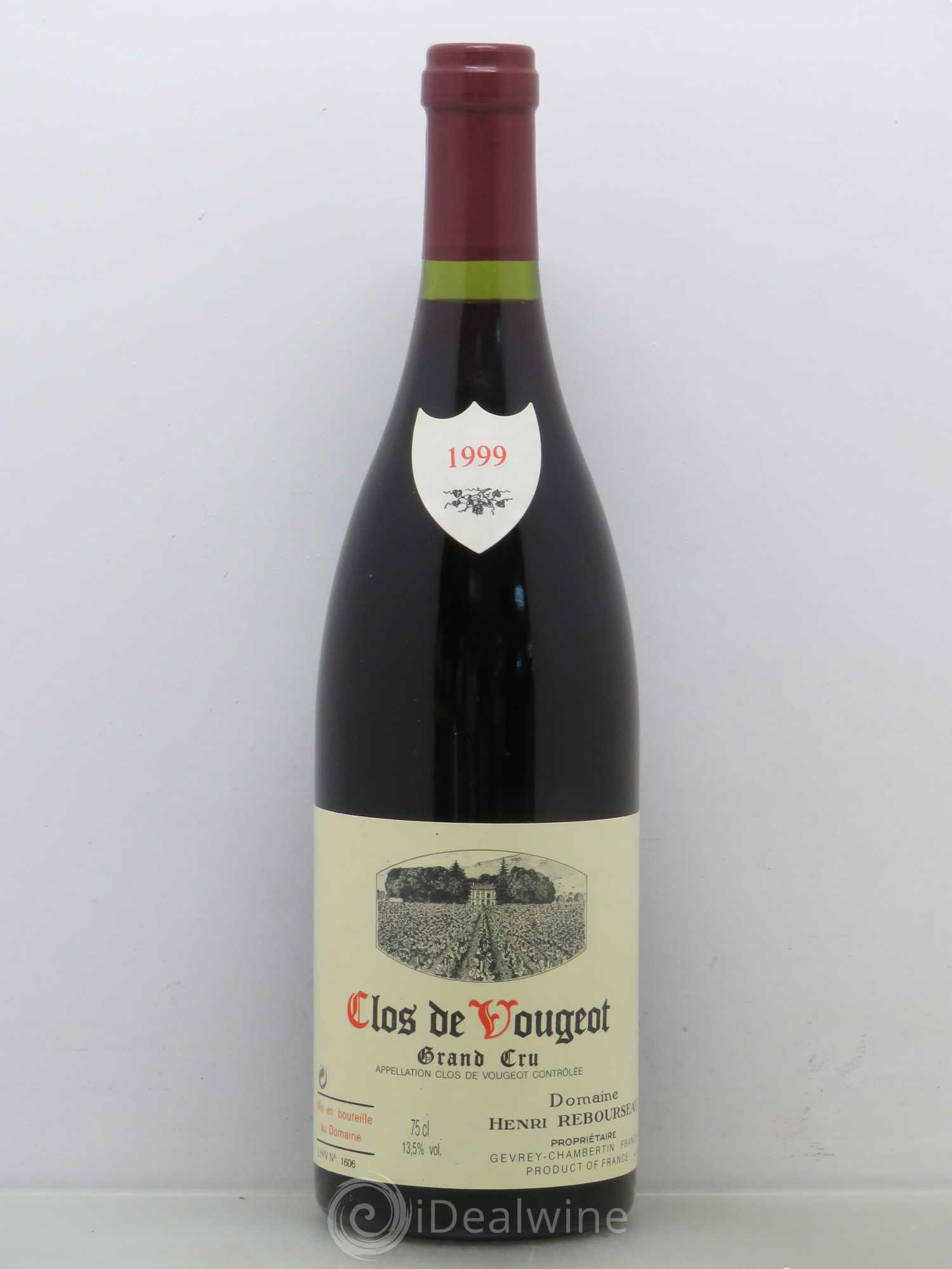Clos de Vougeot Grand Cru Henri Rebourseau (Domaine) (sans prix de réserve) 1999 - Lot de 1 bouteille - 0