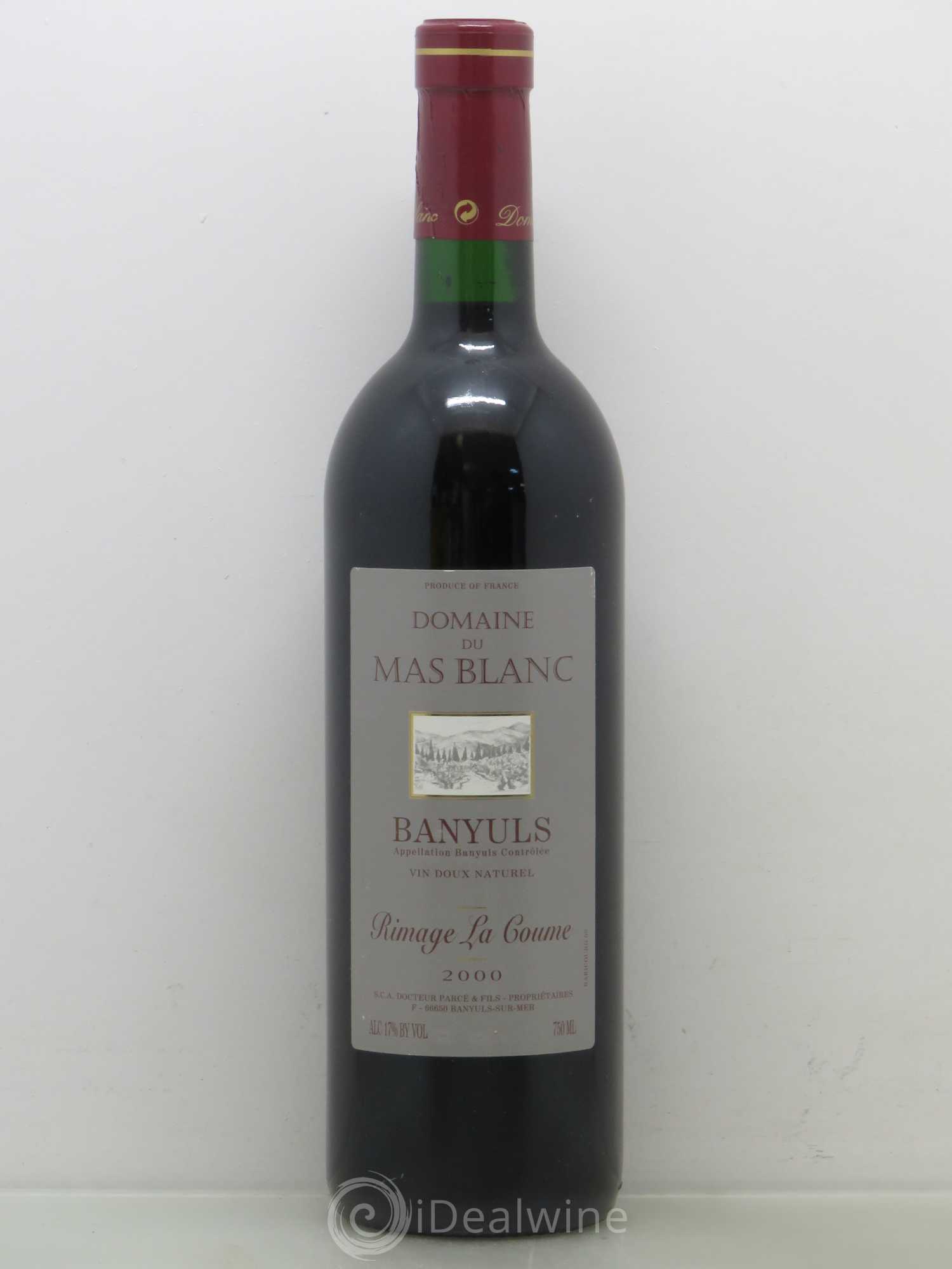 Banyuls Rimage La Coume Mas Blanc (Domaine du) - Parcé et Fils 2000 - Lot de 1 bouteille - 0