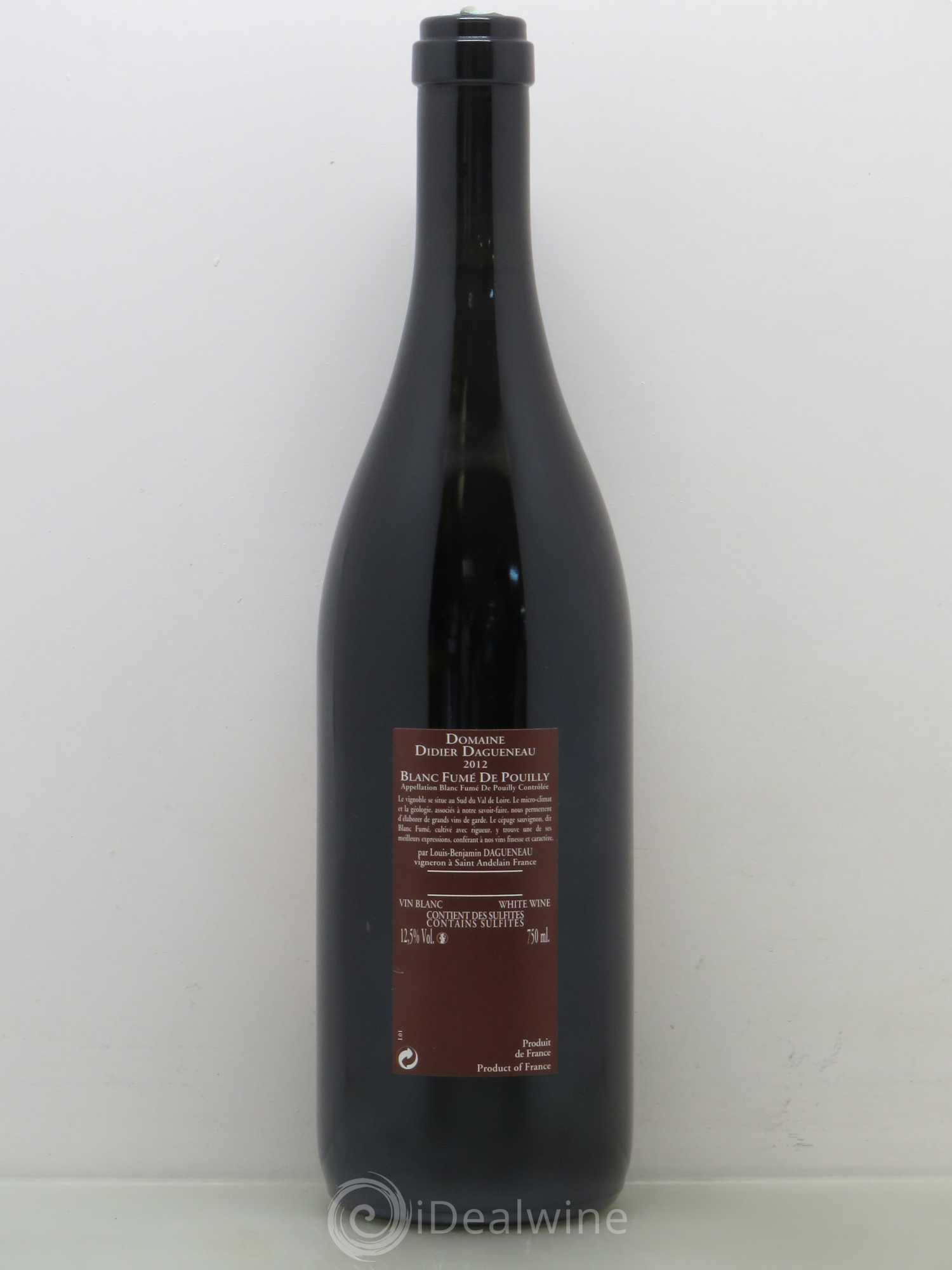Vin de France (anciennement Pouilly-Fumé) Pur Sang Dagueneau (Domaine Didier - Louis-Benjamin) 2012 - Lot de 1 bouteille - 1