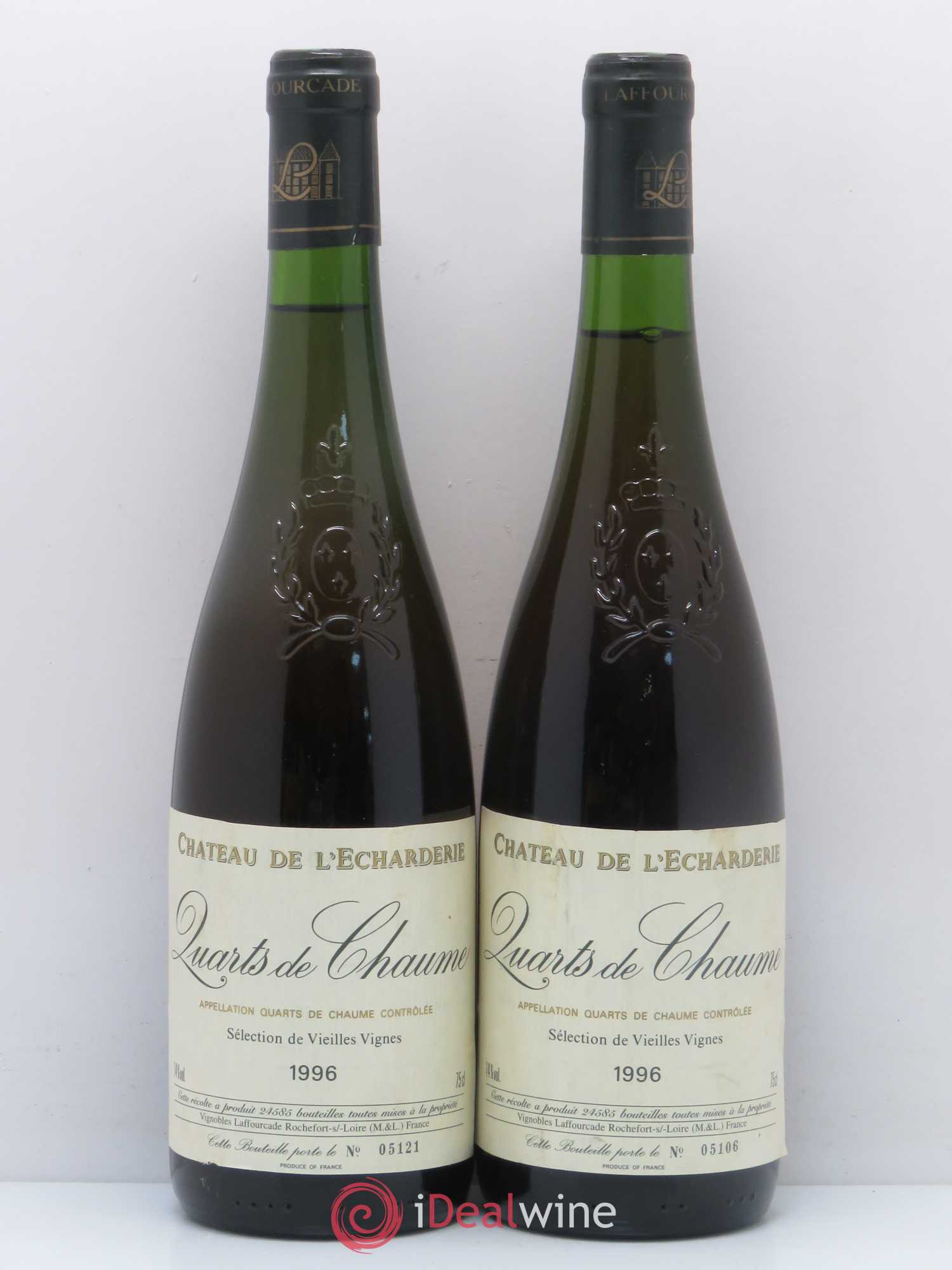 Quarts de Chaume Vieilles Vignes de l'Echarderie V. Laffourcade 1996 - Lotto di 2 bottiglie - 0