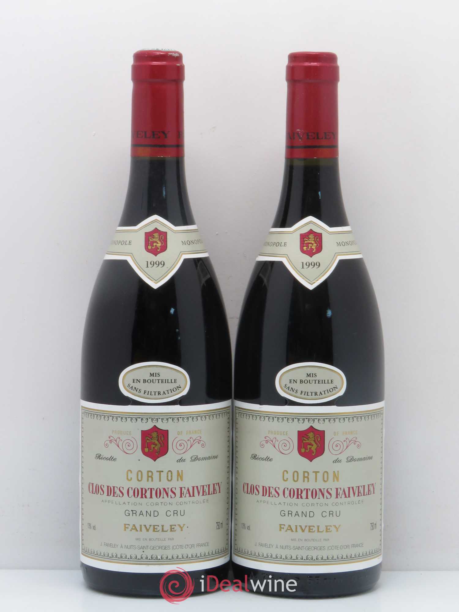 Corton Grand Cru Clos des Cortons Faiveley 1999 - Lot de 2 bouteilles - 0