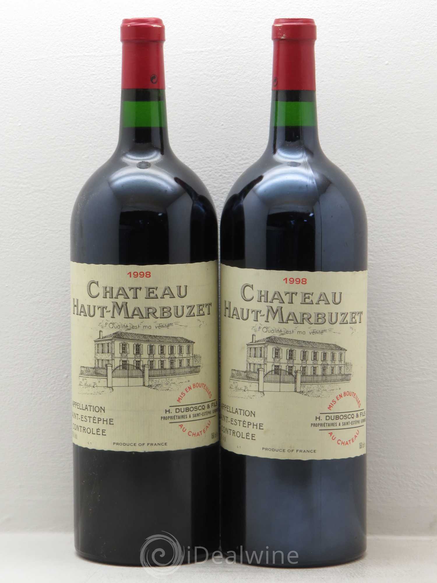 Château Haut Marbuzet 1998 - Lot de 2 magnums - 0