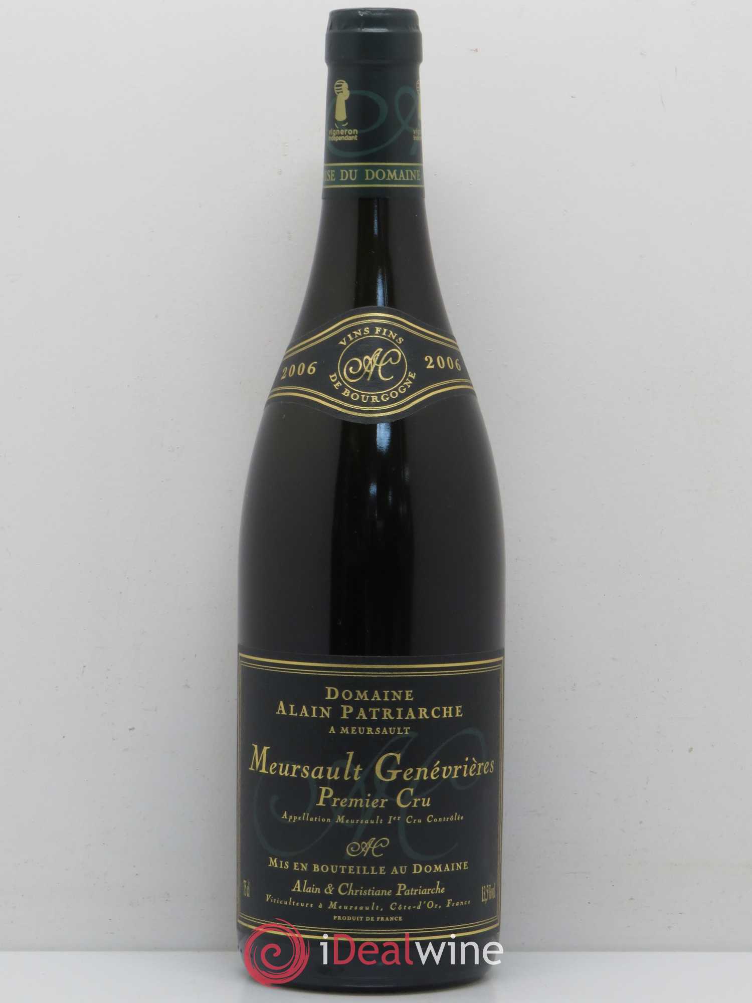 Meursault 1er Cru Les Genevrières Domaine Alain Patriarche (sans prix de réserve) 2006 - Posten von 1 Flasche - 0