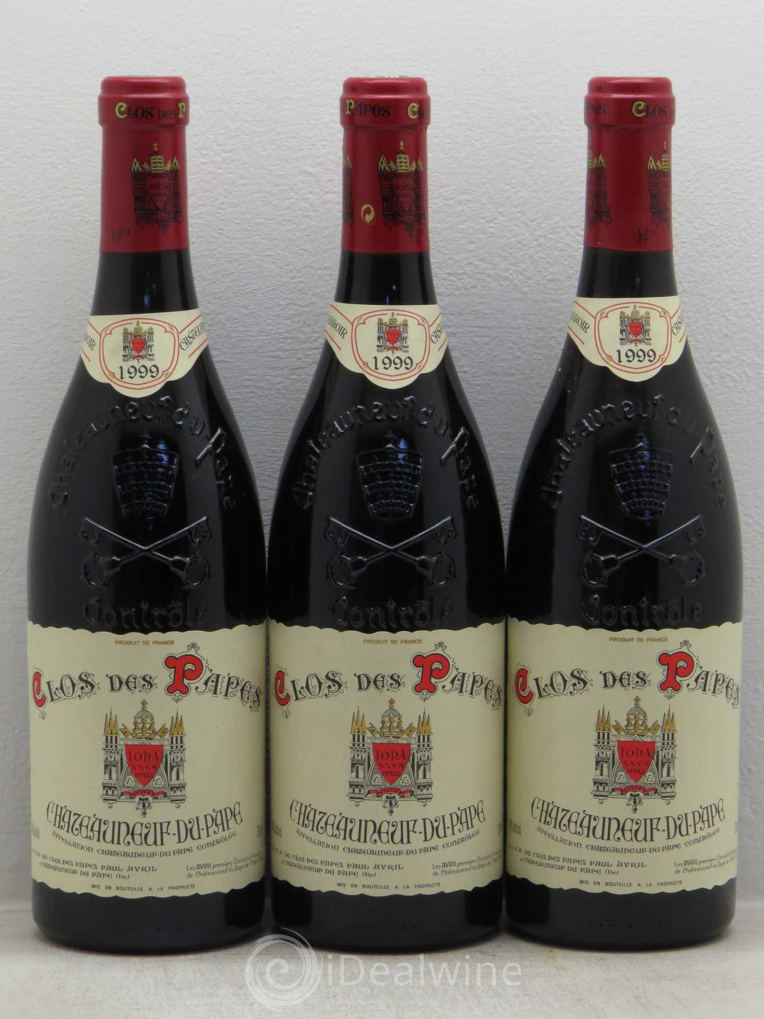 Châteauneuf-du-Pape Clos des Papes - Paul Avril 1999 - Lot de 3 bouteilles - 0