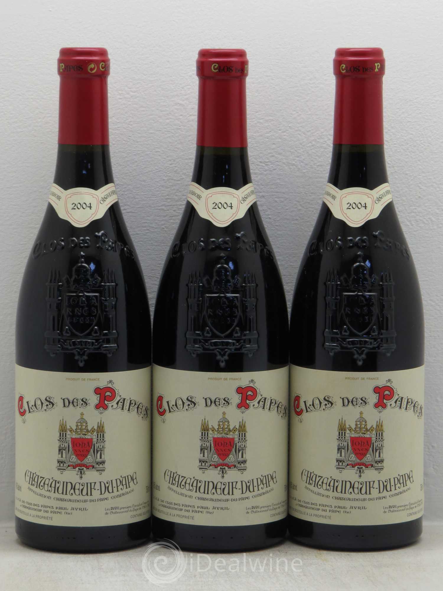 Châteauneuf-du-Pape Clos des Papes - Paul Avril 2004 - Lot de 3 bouteilles - 0