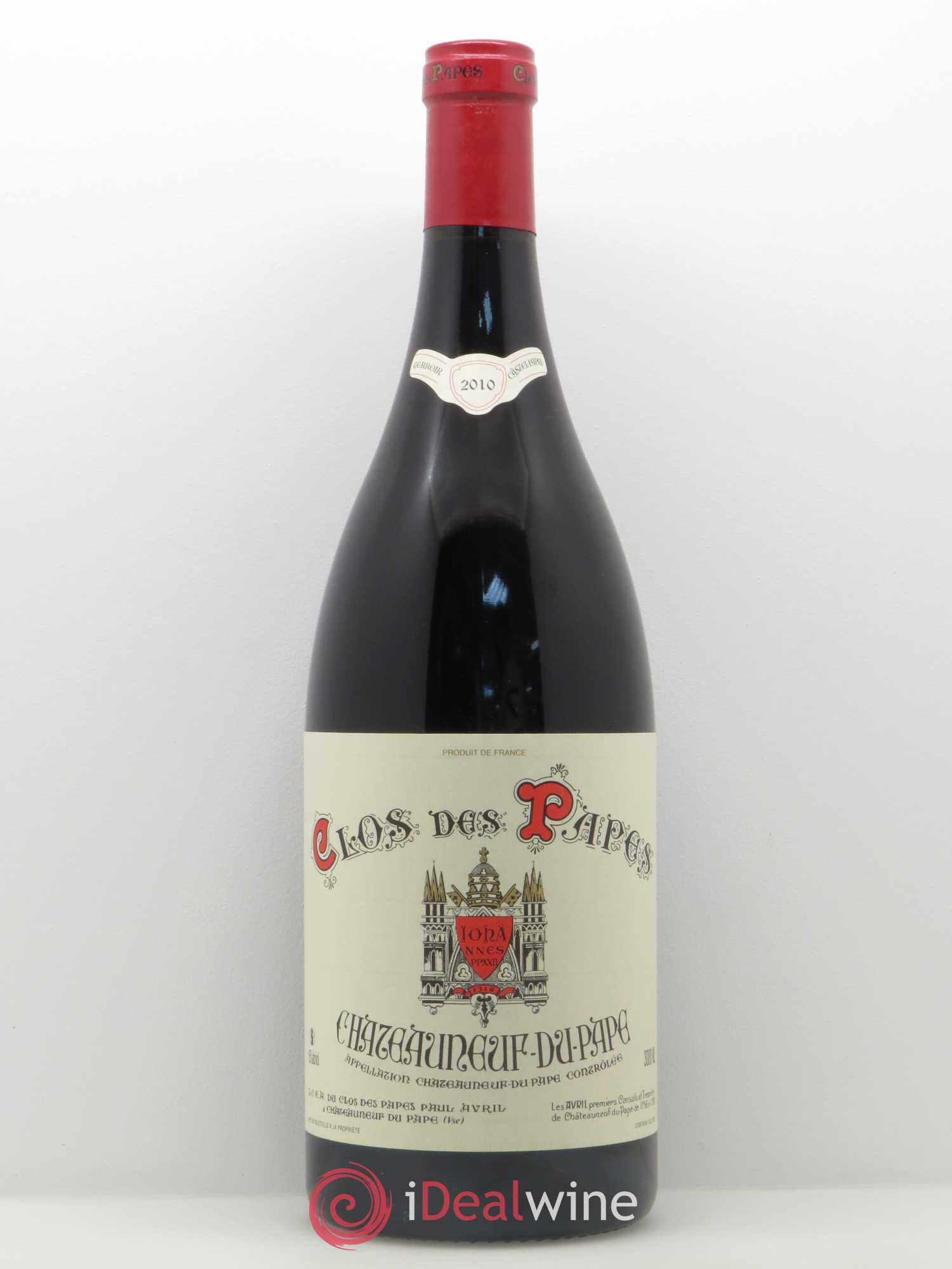 Châteauneuf-du-Pape Clos des Papes - Paul Avril 2010 - Lot de 1 double magnum - 0