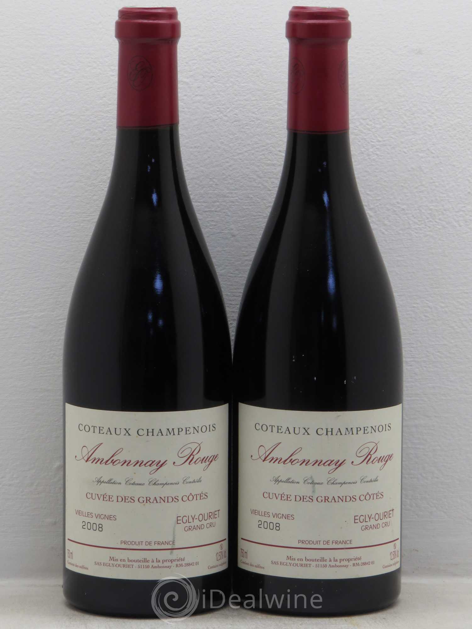 Divers Coteaux Champenois Ambonnay Egly Ouriet Vieilles Vignes Les Grands Cotes 2008 - Posten von 2 Flaschen - 0