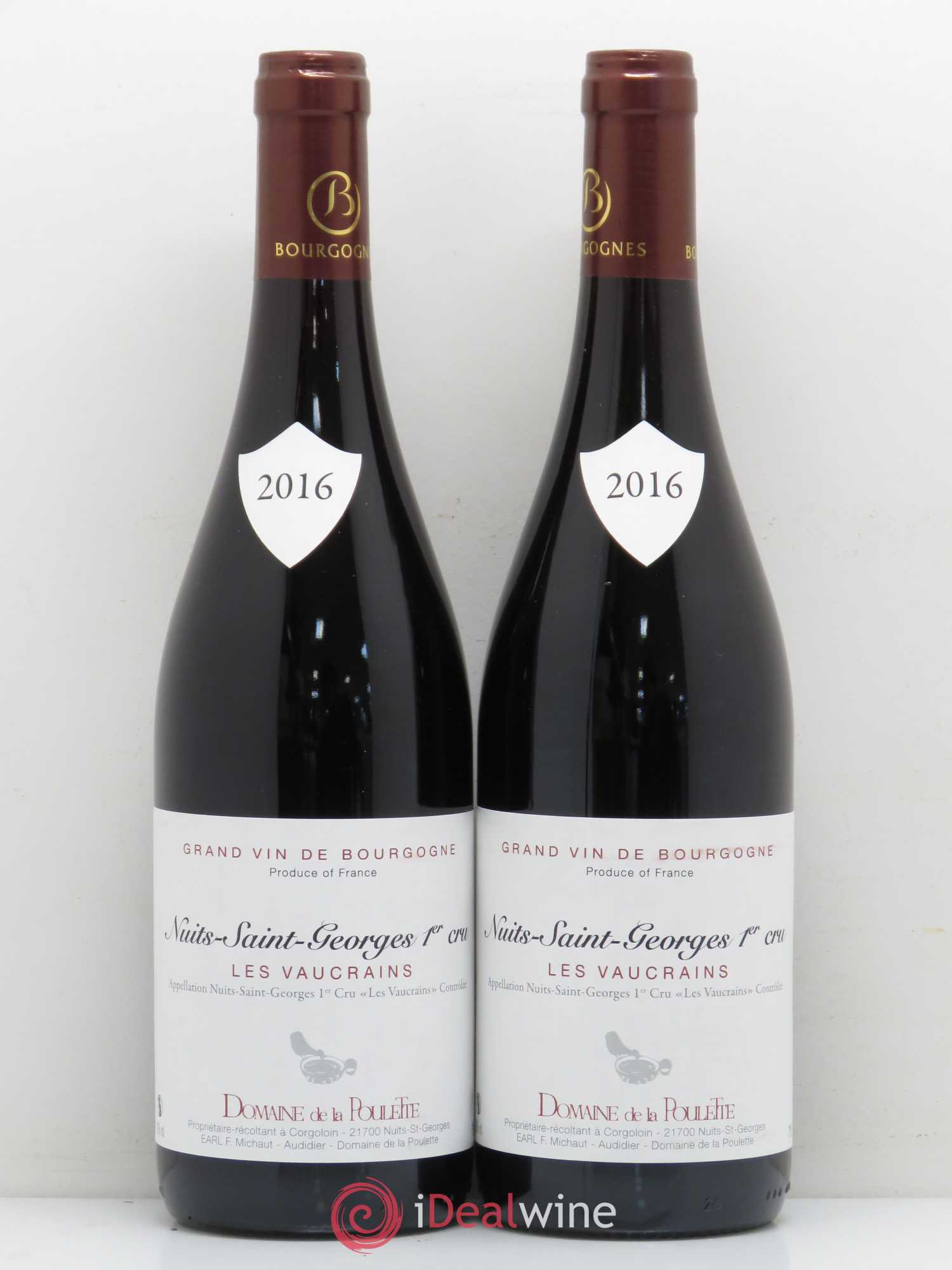 Nuits-Saint-Georges 1er Cru Les Vaucrains Domaine de La Poulette (sans prix de réserve) 2016 - Posten von 2 Flaschen - 0