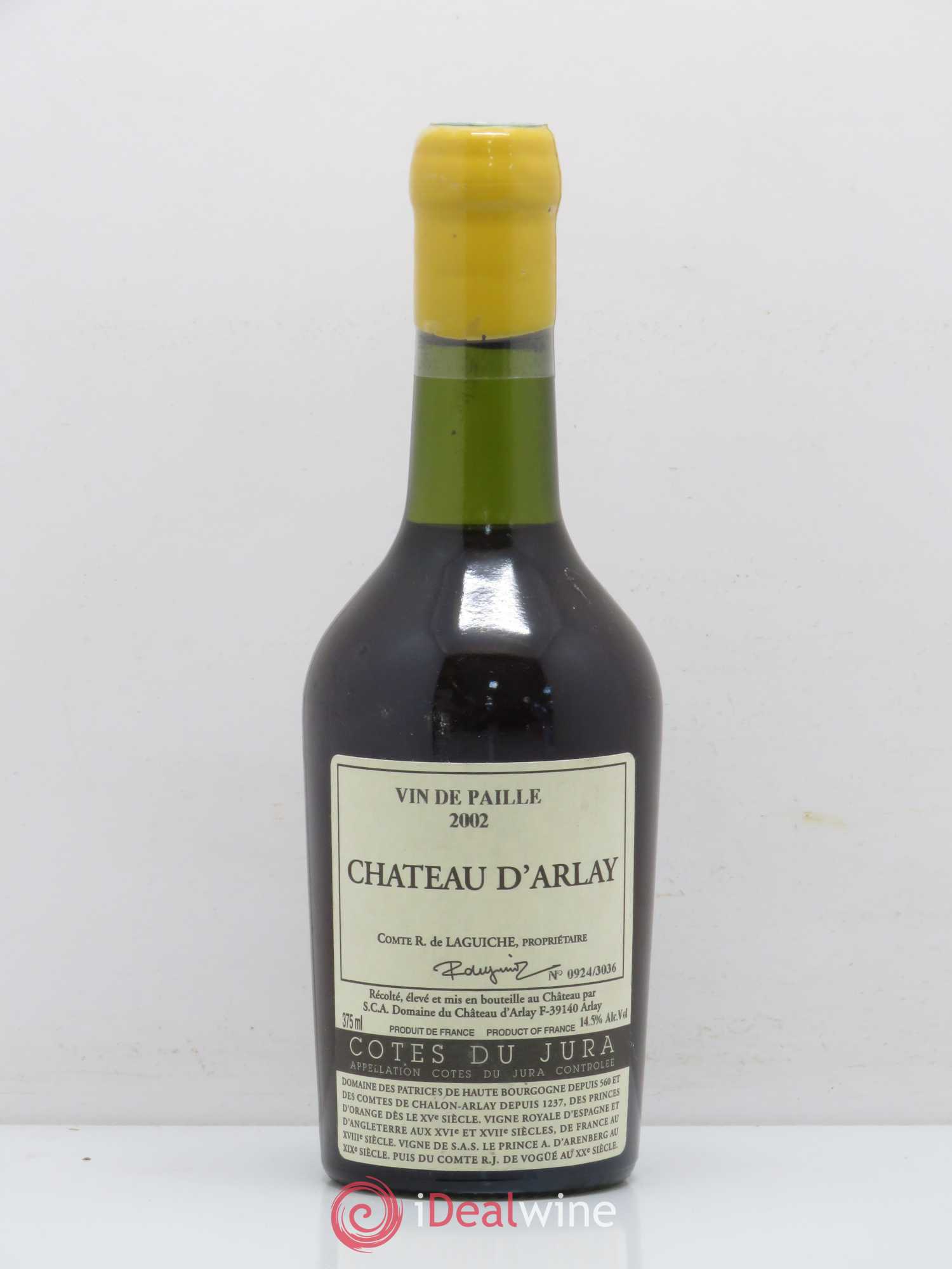 Côtes du Jura Vin de Paille Château d'Arlay 2002 - Lotto di 1 mezza bottiglia - 0