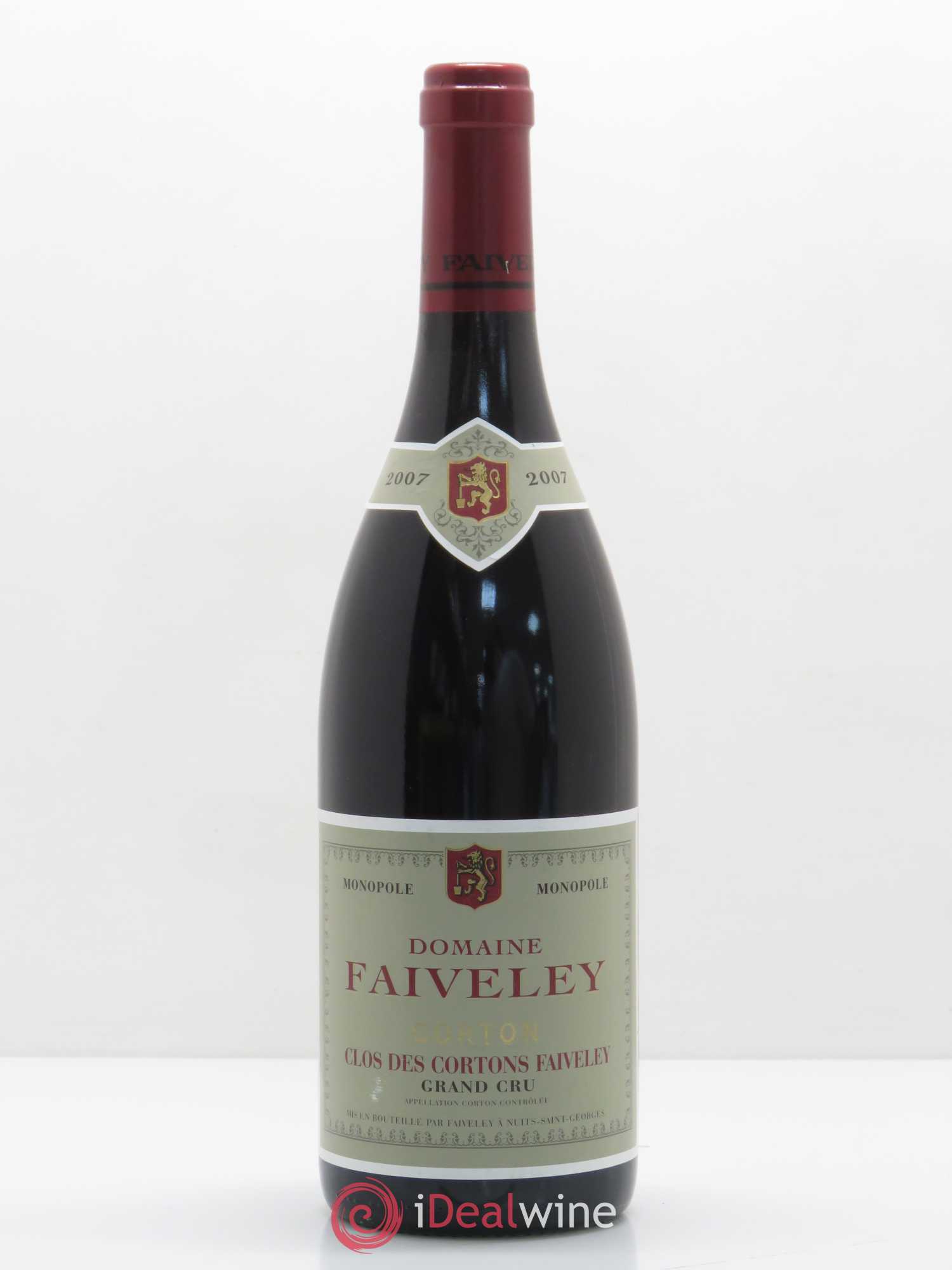 Corton Grand Cru Clos des Cortons Faiveley 2007 - Lot de 1 bouteille - 0