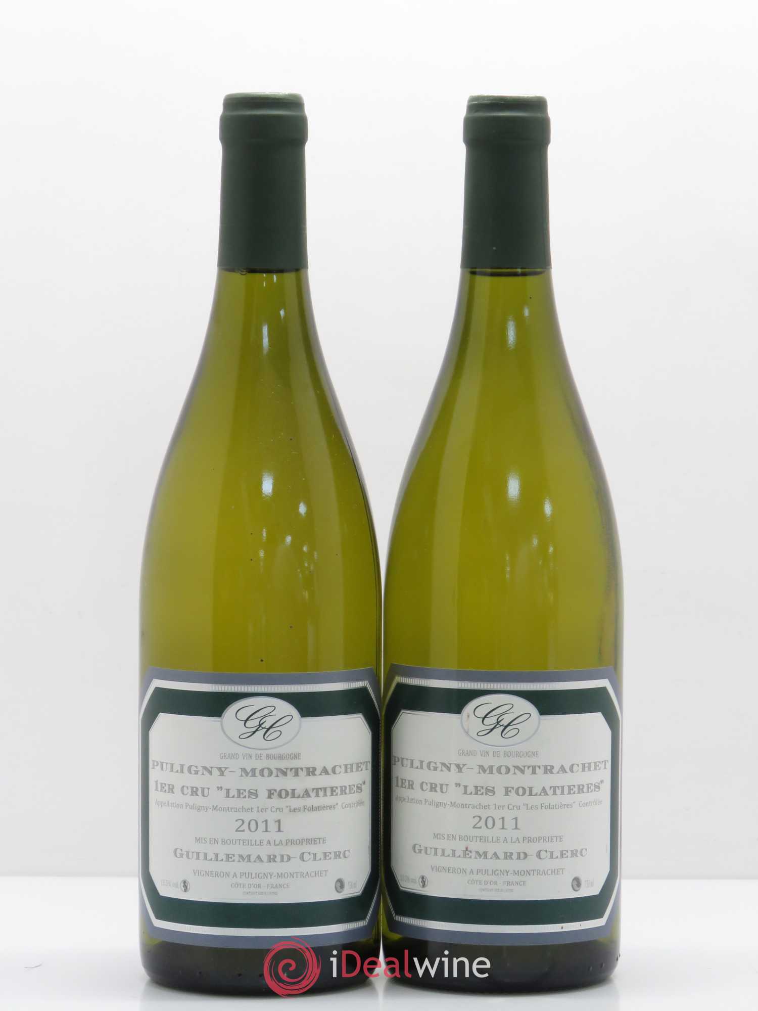 Puligny-Montrachet 1er Cru Les Folatieres Guillemard-Clerc (sans prix de réserve) 2011 - Posten von 2 Flaschen - 0