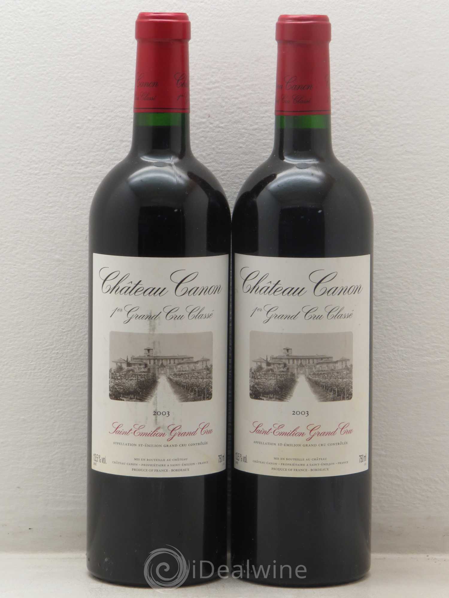 Château Canon 1er Grand Cru Classé B 2003 - Lot de 2 bouteilles - 0