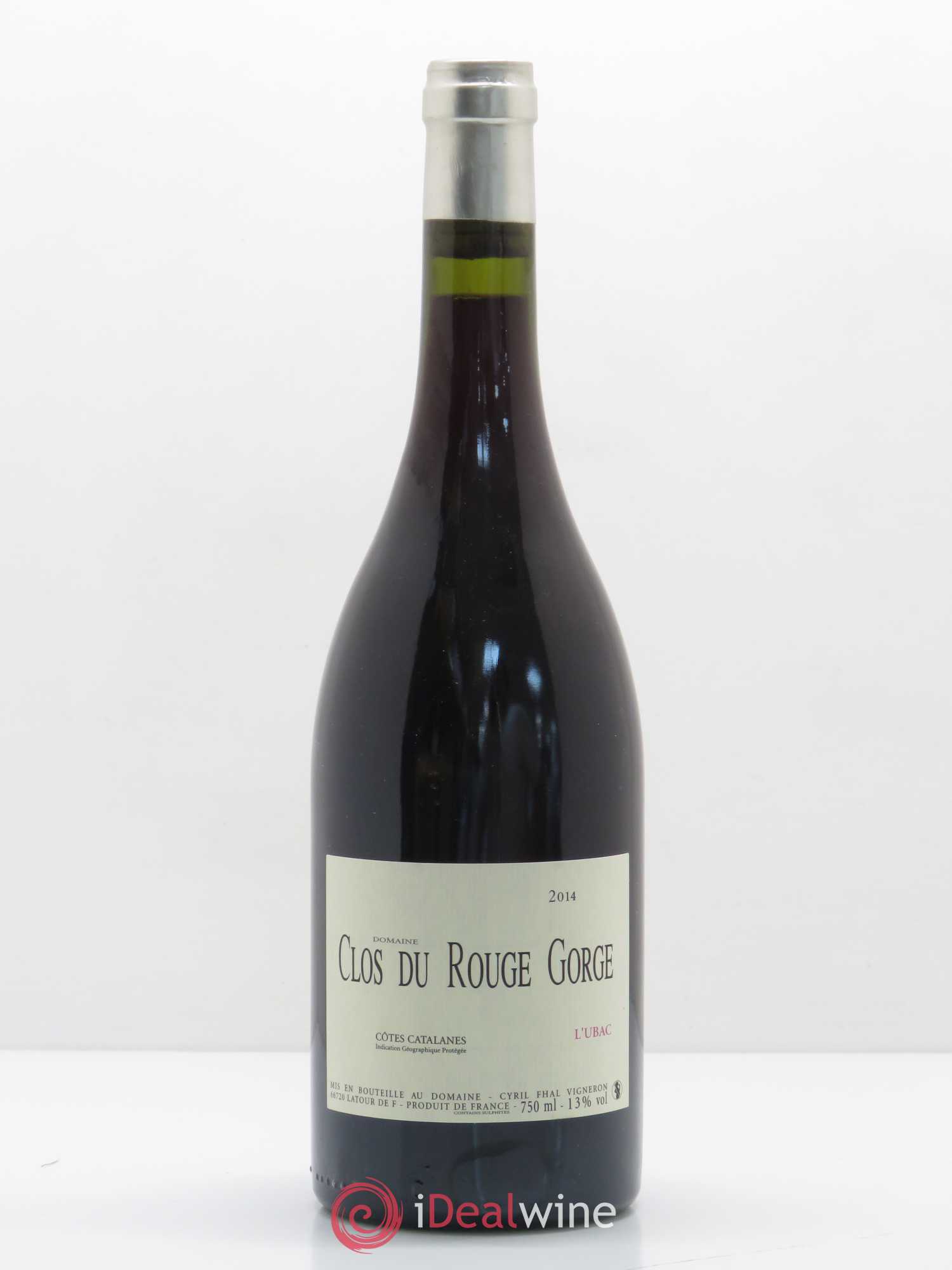 Côtes Catalanes Clos du Rouge Gorge L'Ubac Cyril Fhal 2014 - Lot de 1 bouteille - 0