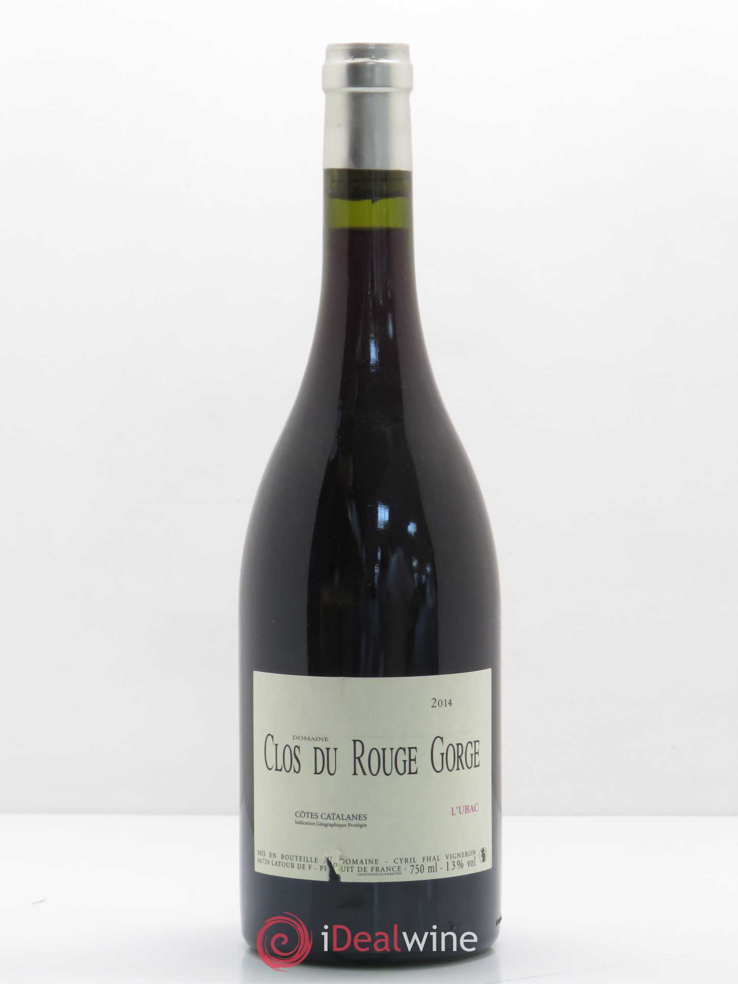 Côtes Catalanes Clos du Rouge Gorge L'Ubac Cyril Fhal 2014 - Lot de 1 bouteille - 0