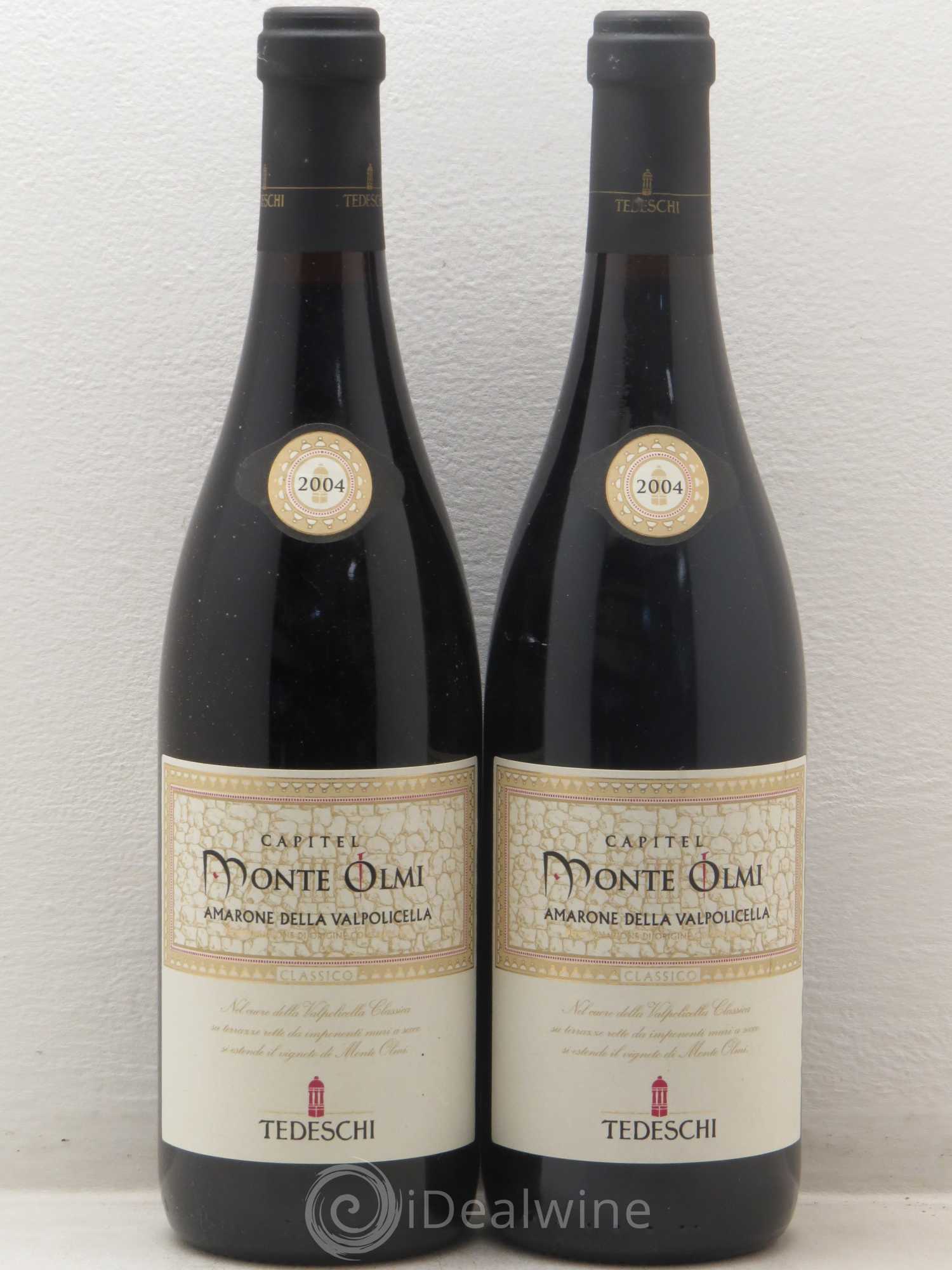 Amarone della Valpolicella DOC Capitel Monte Olmi Tedeschi 2004 - Posten von 2 Flaschen - 0