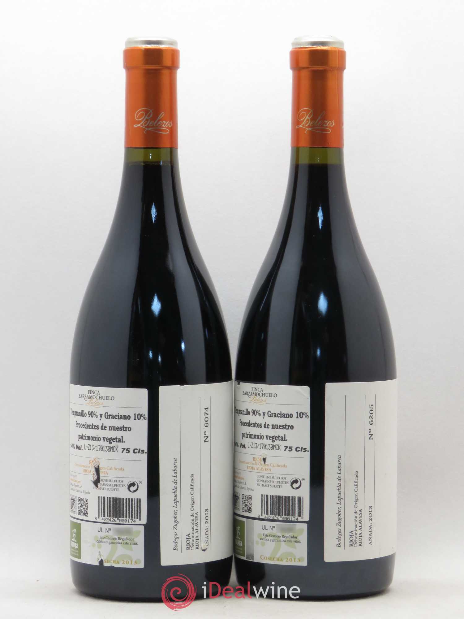 Rioja DOCA Belezos Finca Zarzamochuelo (no reserve) (no reserve) 2013 - Lot of 2 bottles - 1