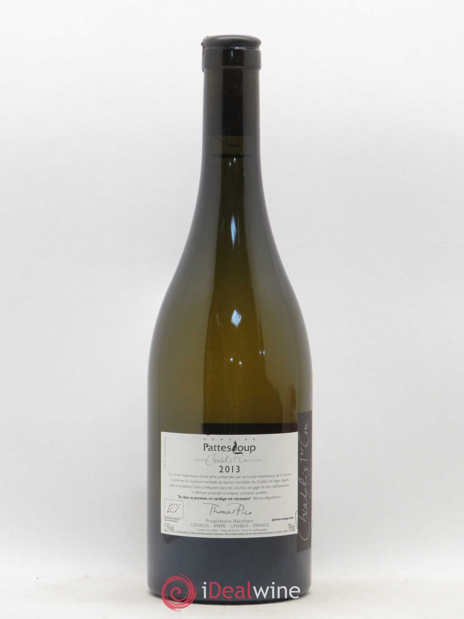 Chablis 1er Cru Butteaux Thomas Pico Domaine Pattes Loup 2013 - Lot de 1 bouteille - 1
