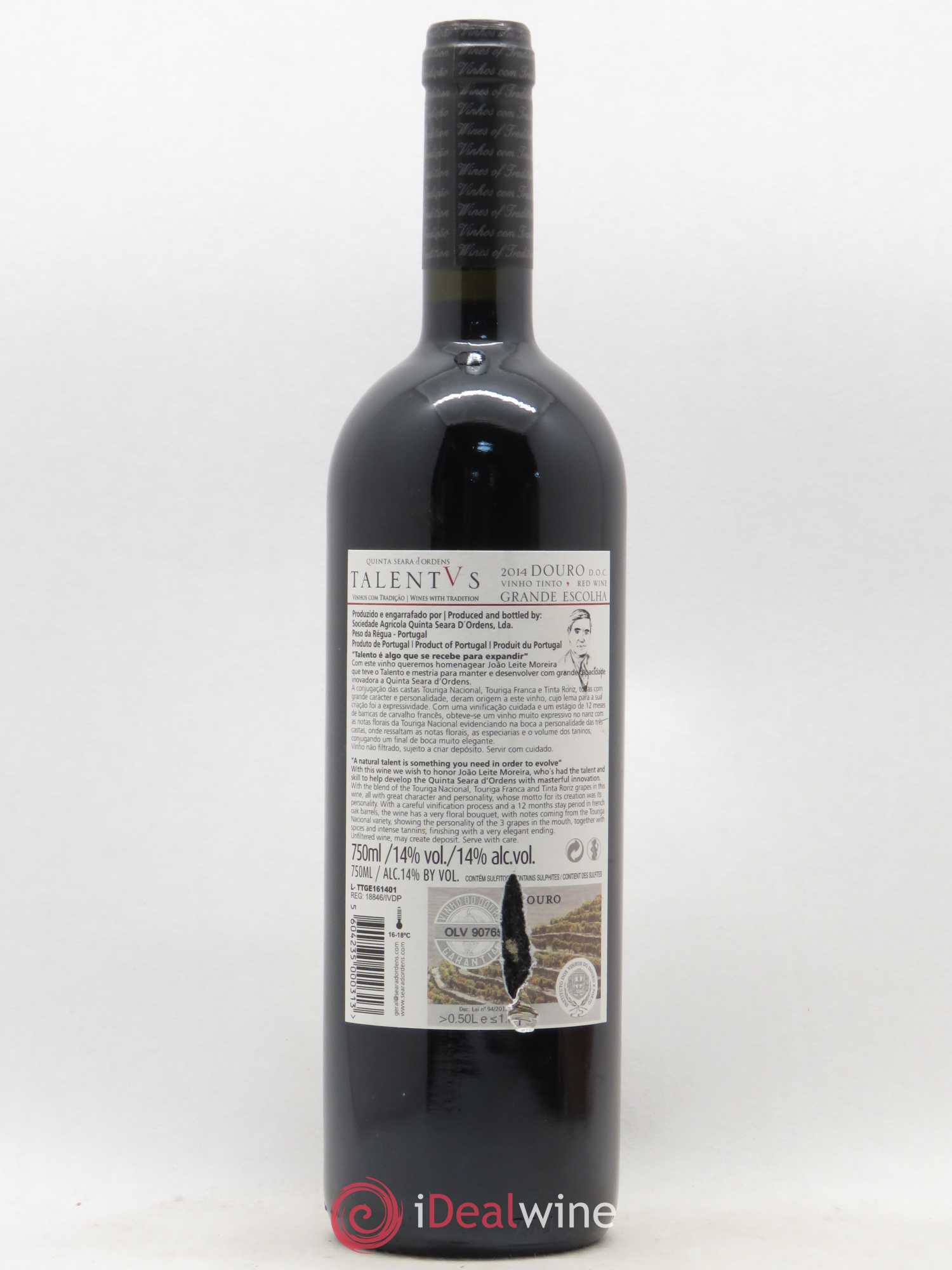 Douro Talentus Grande Escolha Quinta Seara d'Ordens  2014 - Lot de 1 bouteille - 1