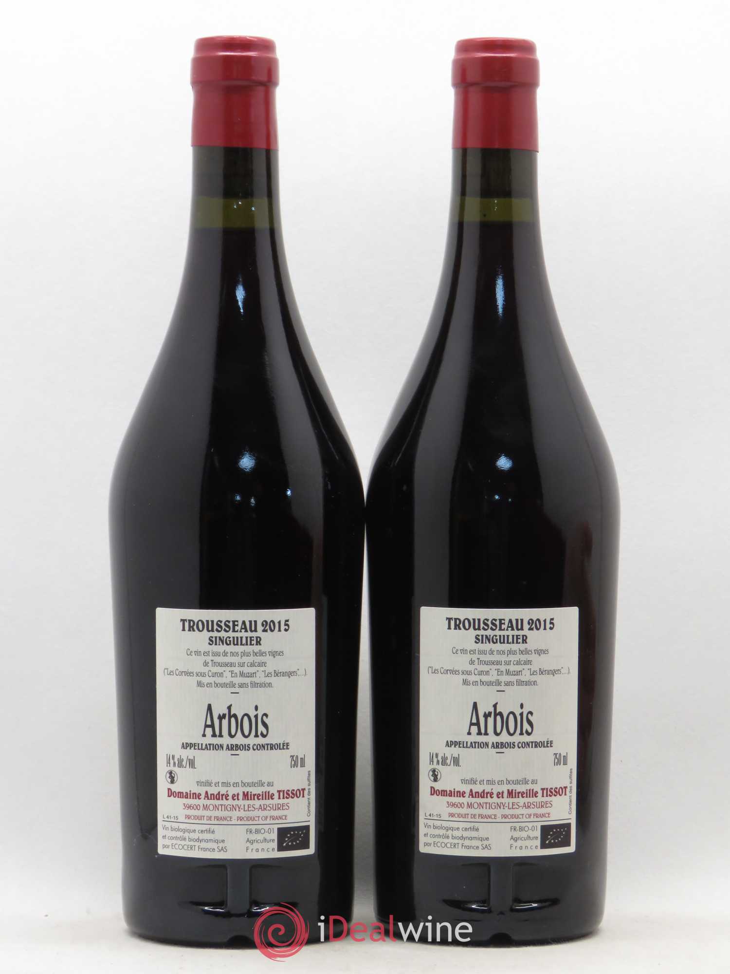 Arbois Trousseau Singulier Bénédicte et Stéphane Tissot 2015 - Lot de 2 bouteilles - 1