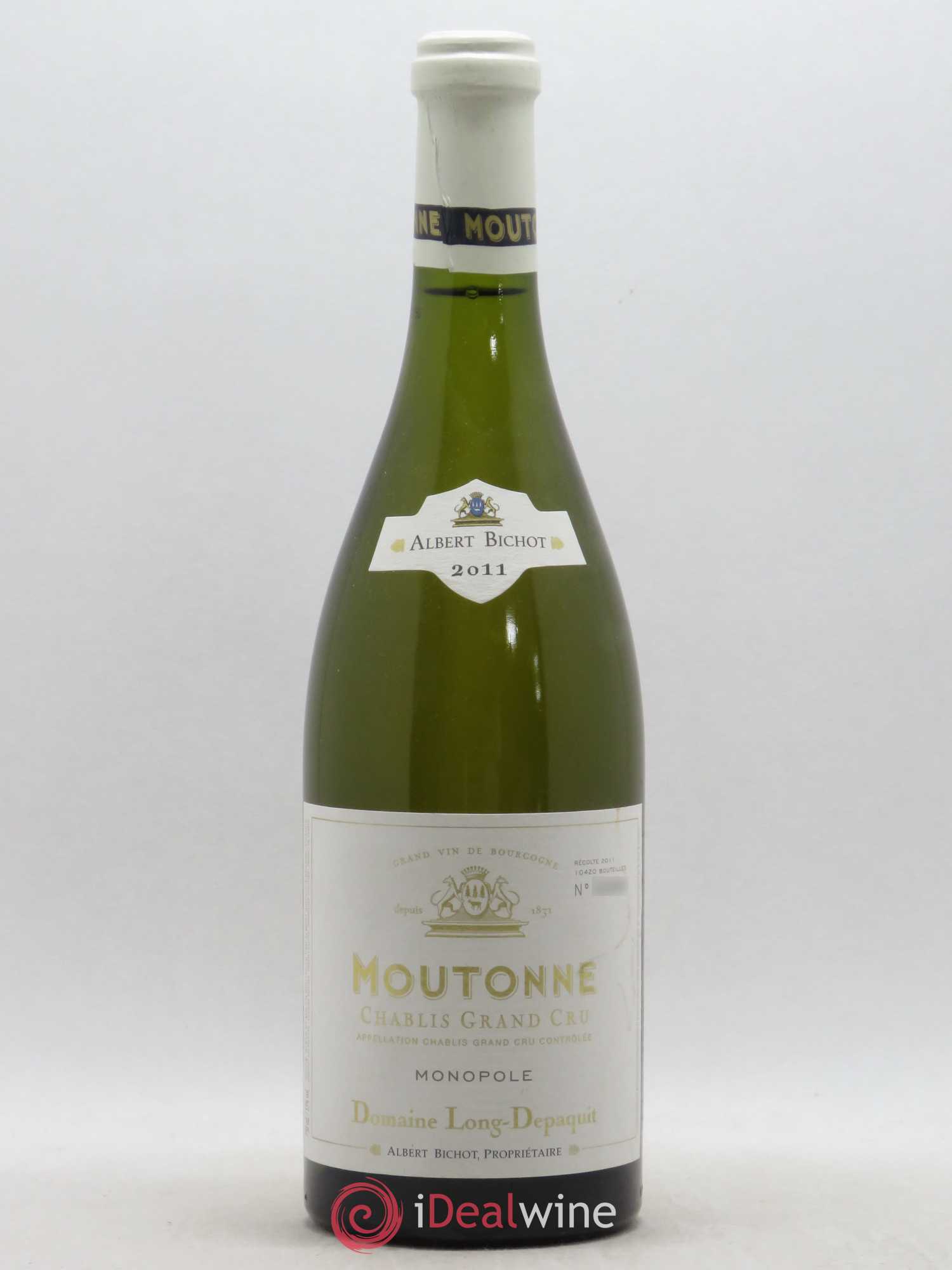 Chablis Grand Cru Moutonne Long Depaquit - Albert Bichot (Domaine) (sans prix de réserve) 2011 - Lot de 1 bouteille - 0