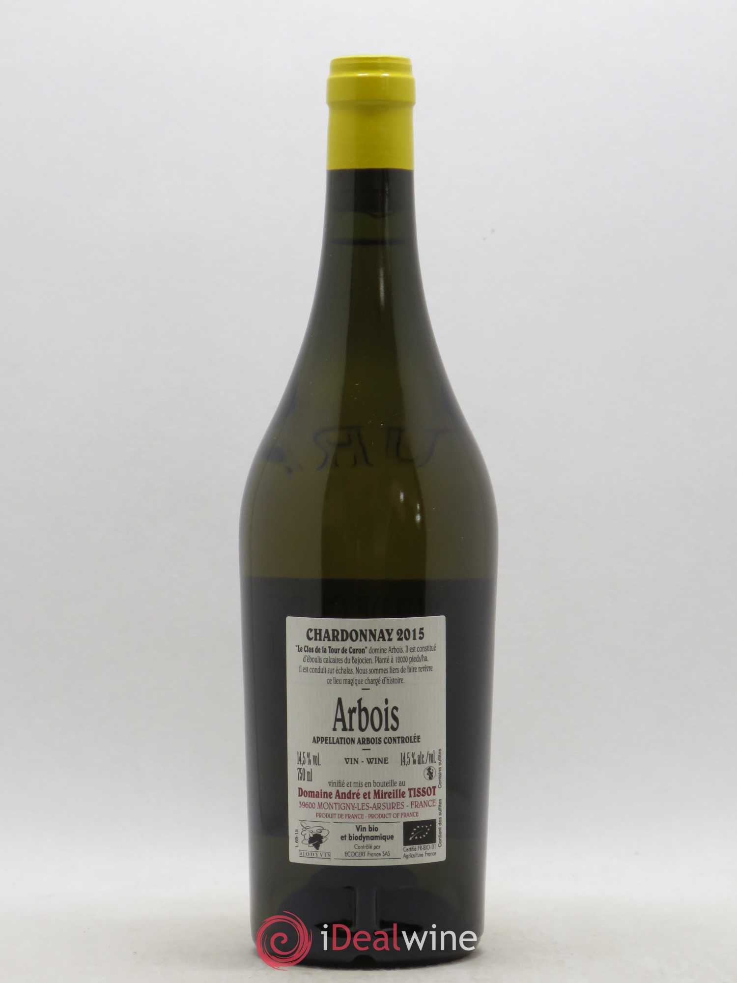 Arbois Chardonnay Le Clos de la Tour de Curon Bénédicte et Stéphane Tissot 2015 - Lot de 1 bouteille - 1