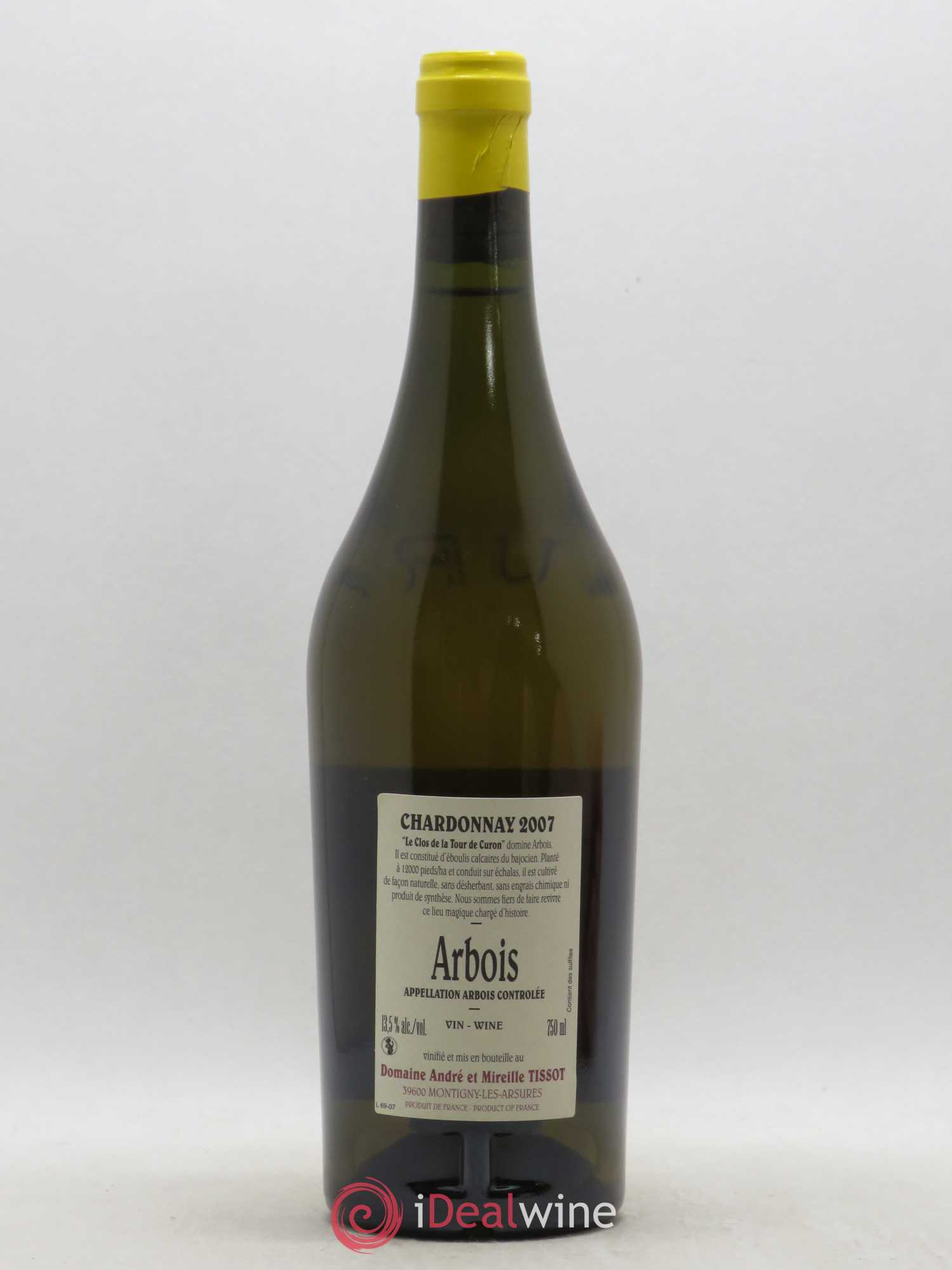 Arbois Chardonnay Le Clos de la Tour de Curon Bénédicte et Stéphane Tissot 2007 - Lot de 1 bouteille - 1