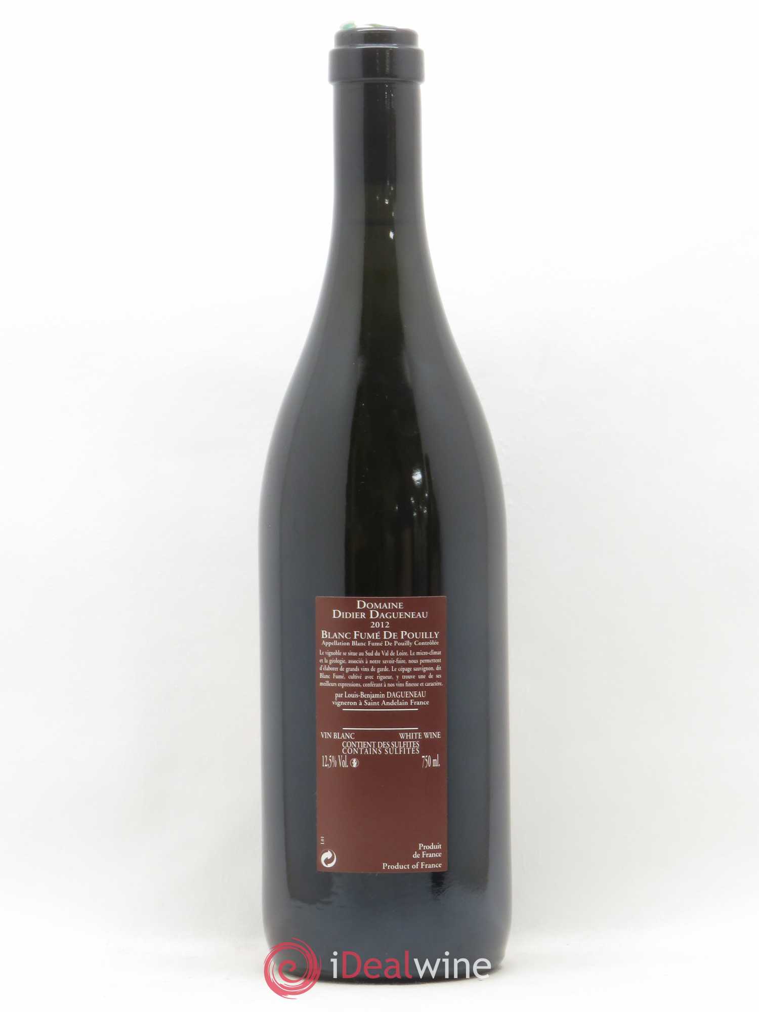 Vin de France (anciennement Pouilly-Fumé) Pur Sang Dagueneau (Domaine Didier - Louis-Benjamin) 2012 - Lot de 1 bouteille - 1
