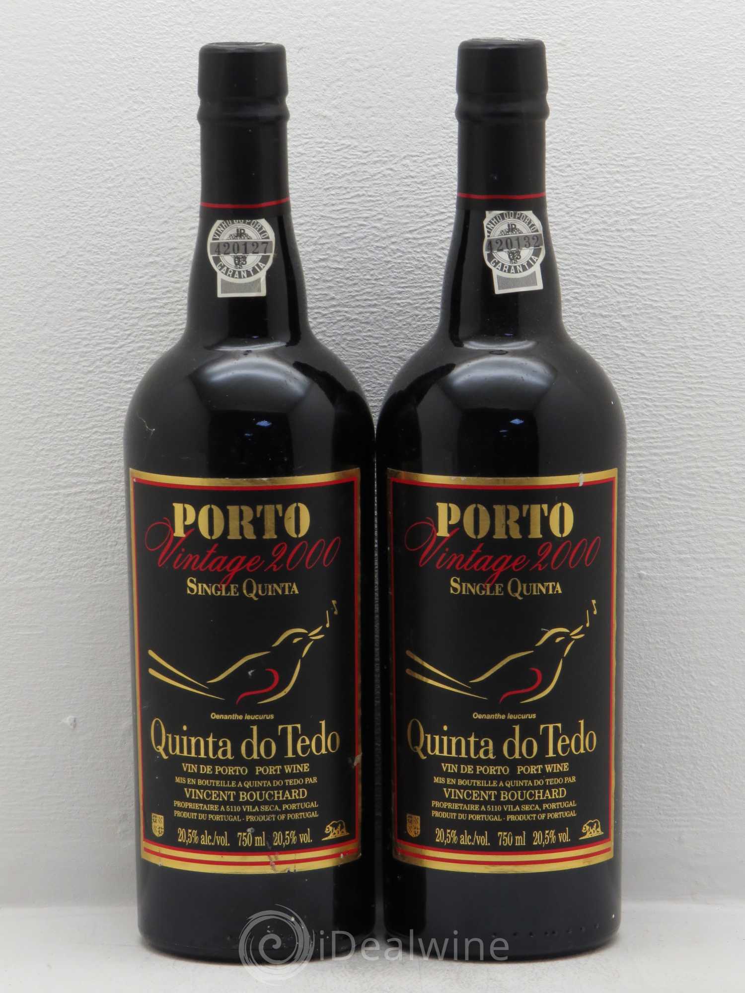 Porto Quinta Do Tedo Vintage Vincent Bouchard (sans prix de réserve) 2000 - Posten von 2 Flaschen - 0
