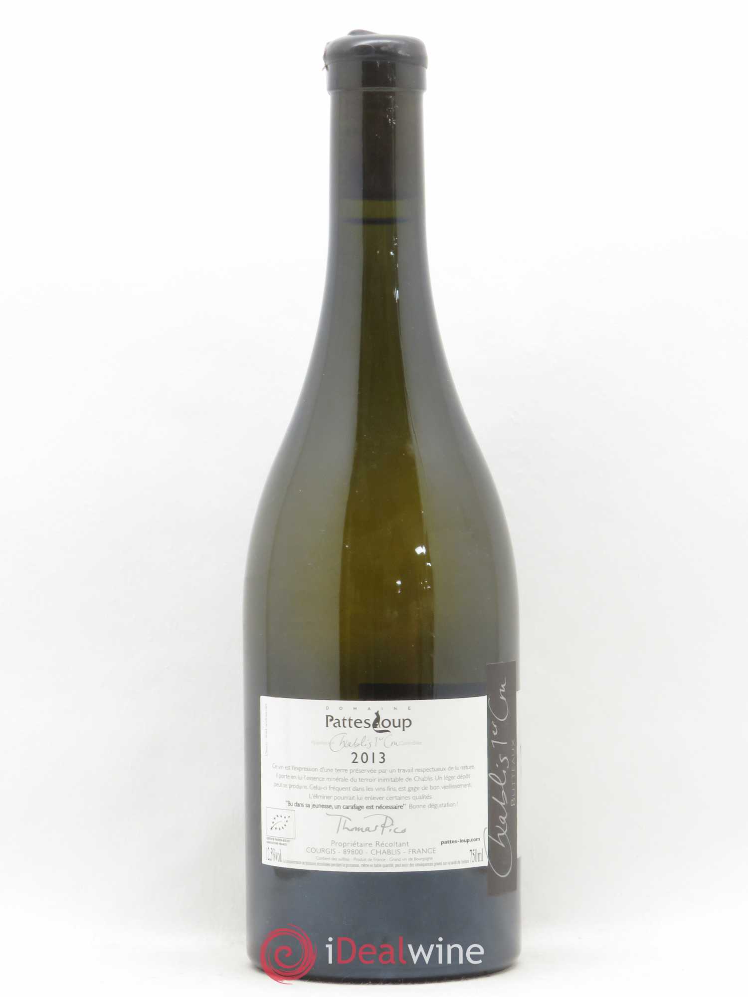 Chablis 1er Cru Butteaux Pattes Loup (Domaine) 2013 - Lot de 1 bouteille - 1