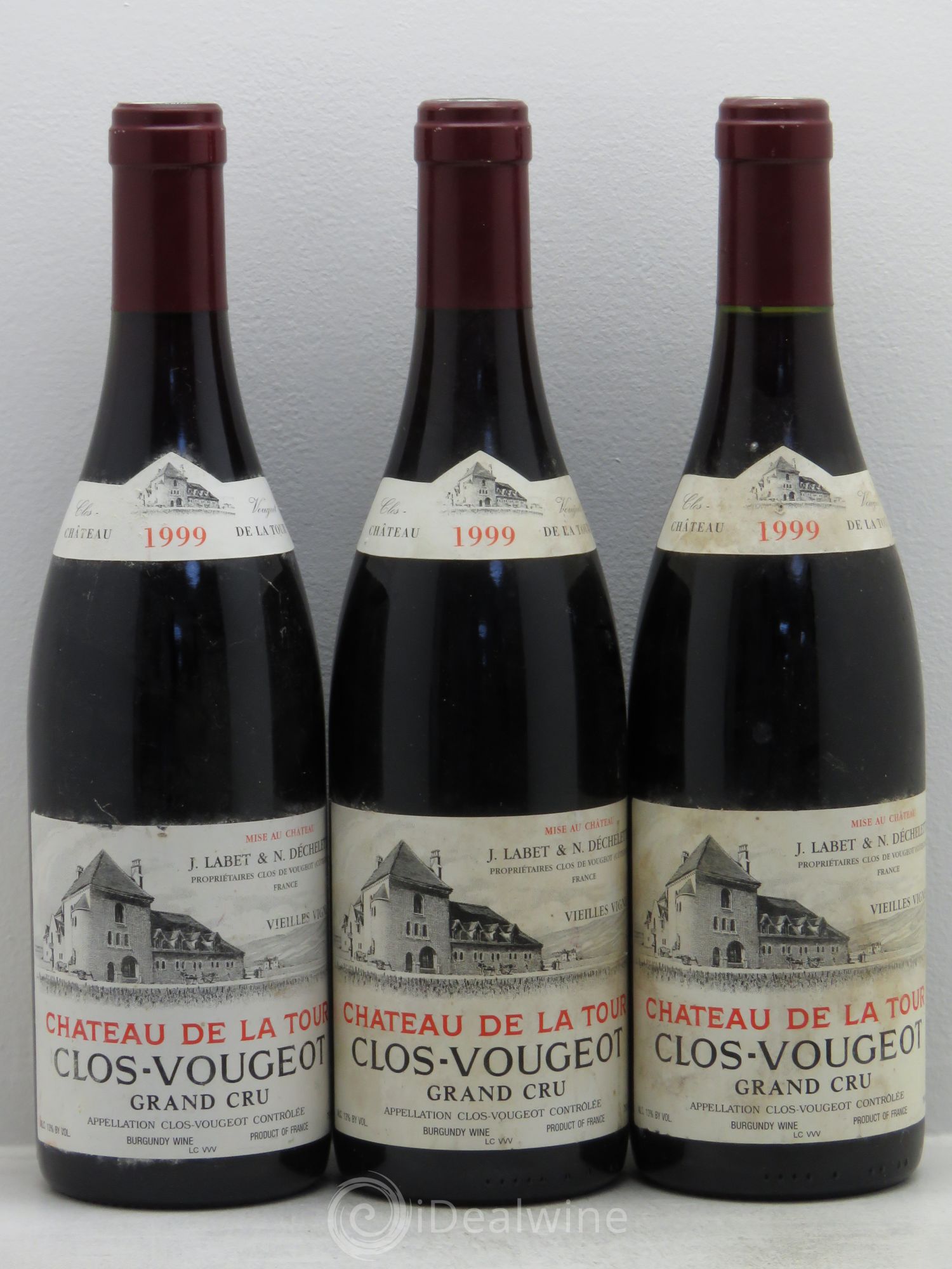Clos de Vougeot Grand Cru Vieilles Vignes Château de La Tour 1999 - Lot de 3 bouteilles - 0