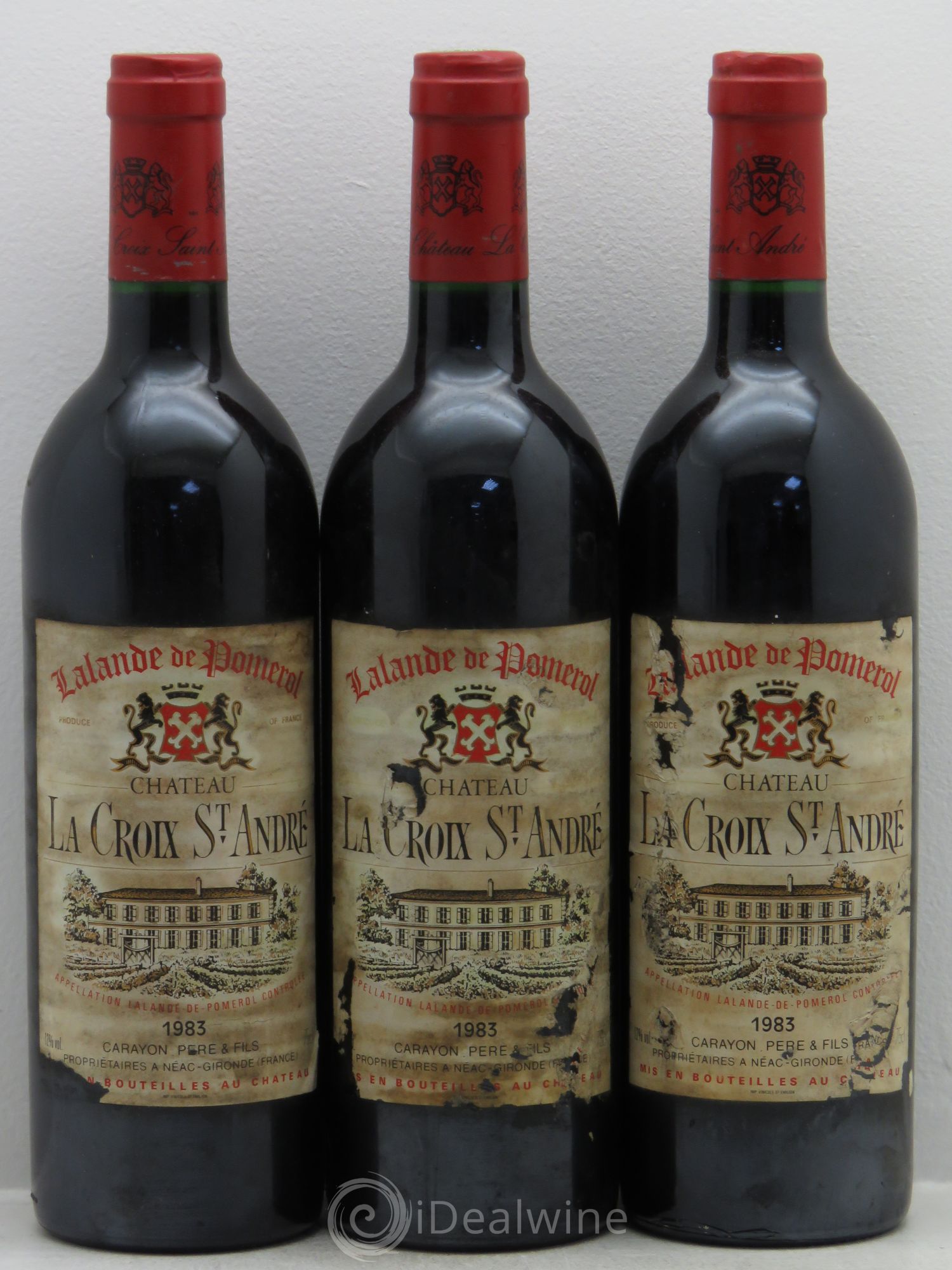 Château La Croix Saint André 1983 - Lot de 3 bouteilles - 0