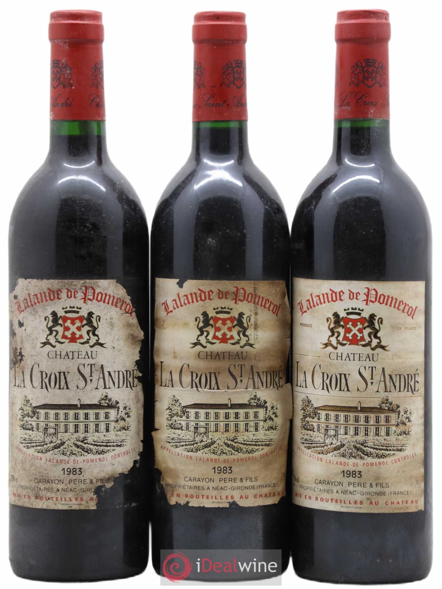 Château La Croix Saint André 1983 - Lot de 3 bouteilles - 0
