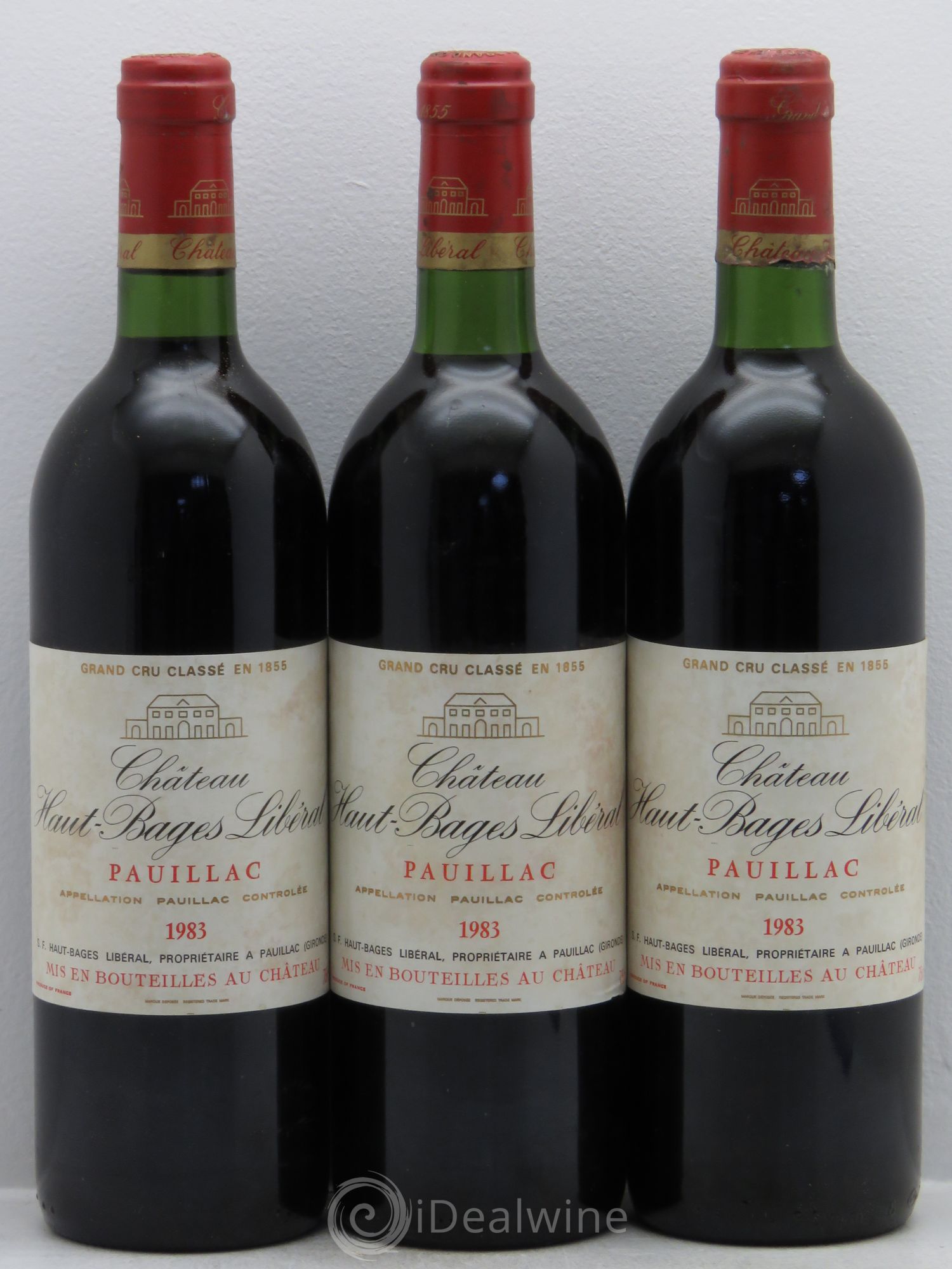 Château Haut Bages Libéral 5ème Grand Cru Classé 1983 - Lot de 3 bouteilles - 0