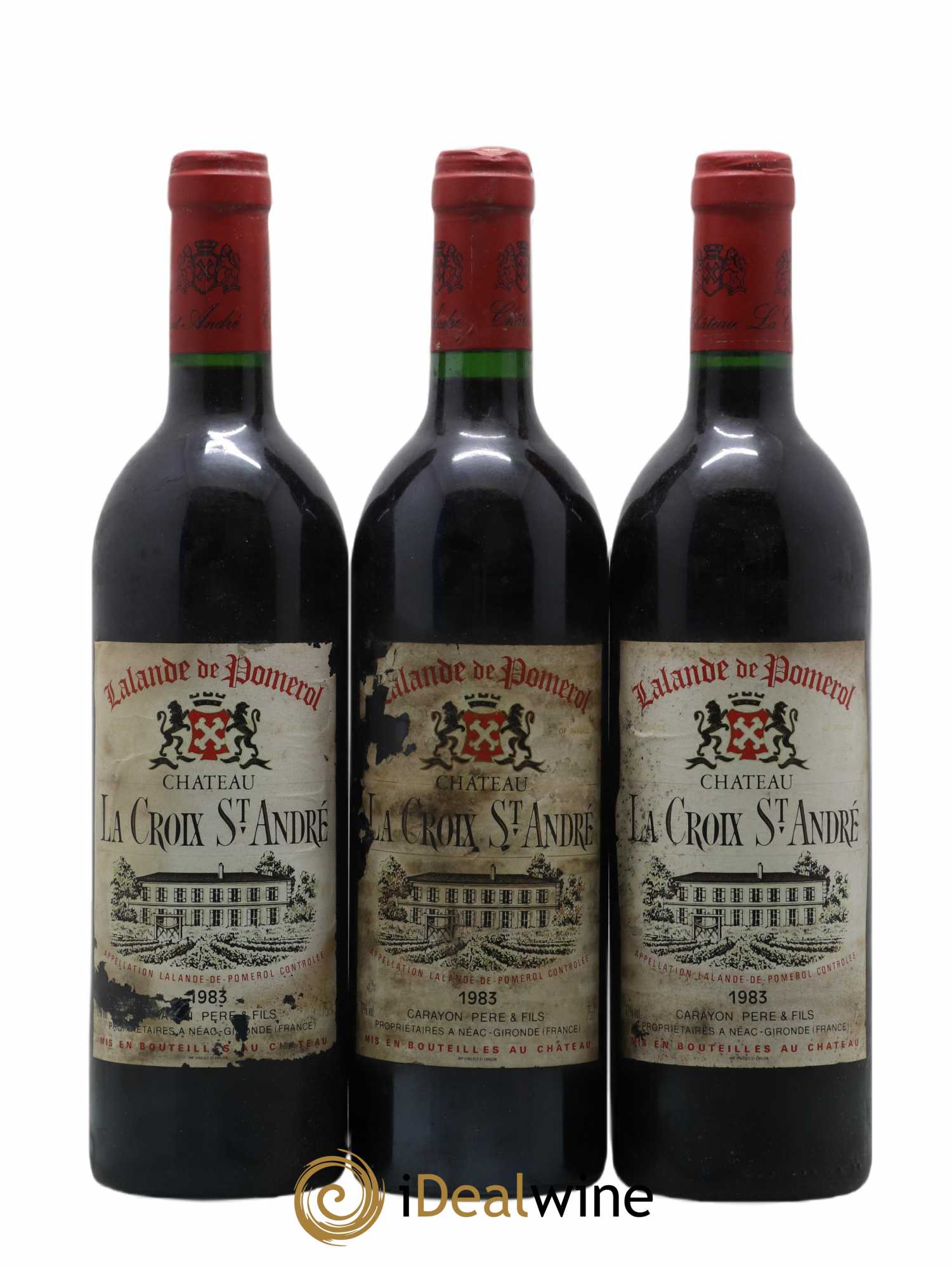 Château La Croix Saint André 1983 - Lot de 3 bouteilles - 0