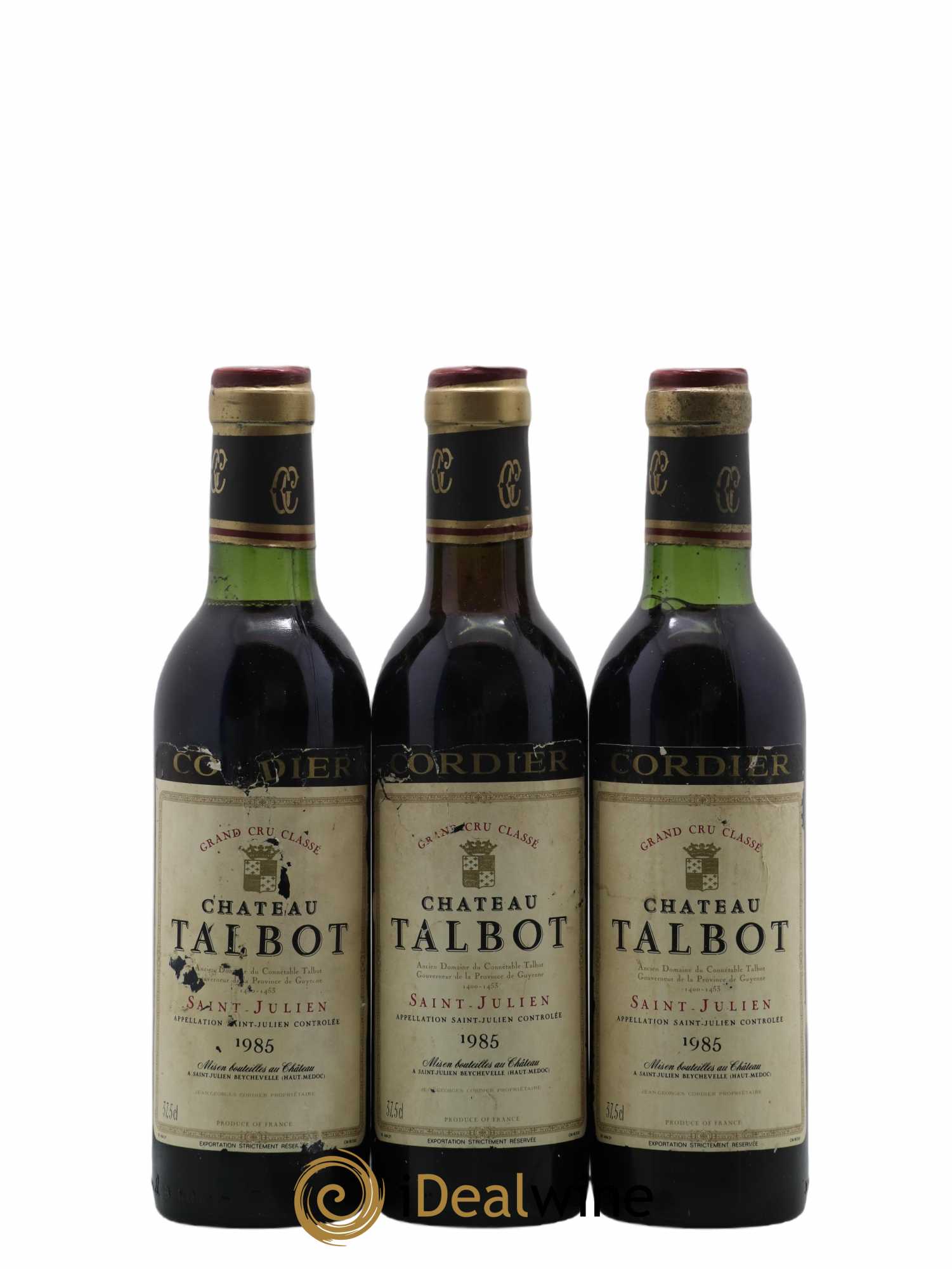 Château Talbot 4ème Grand Cru Classé 1985 - Lot de 3 demi bouteilles - 0