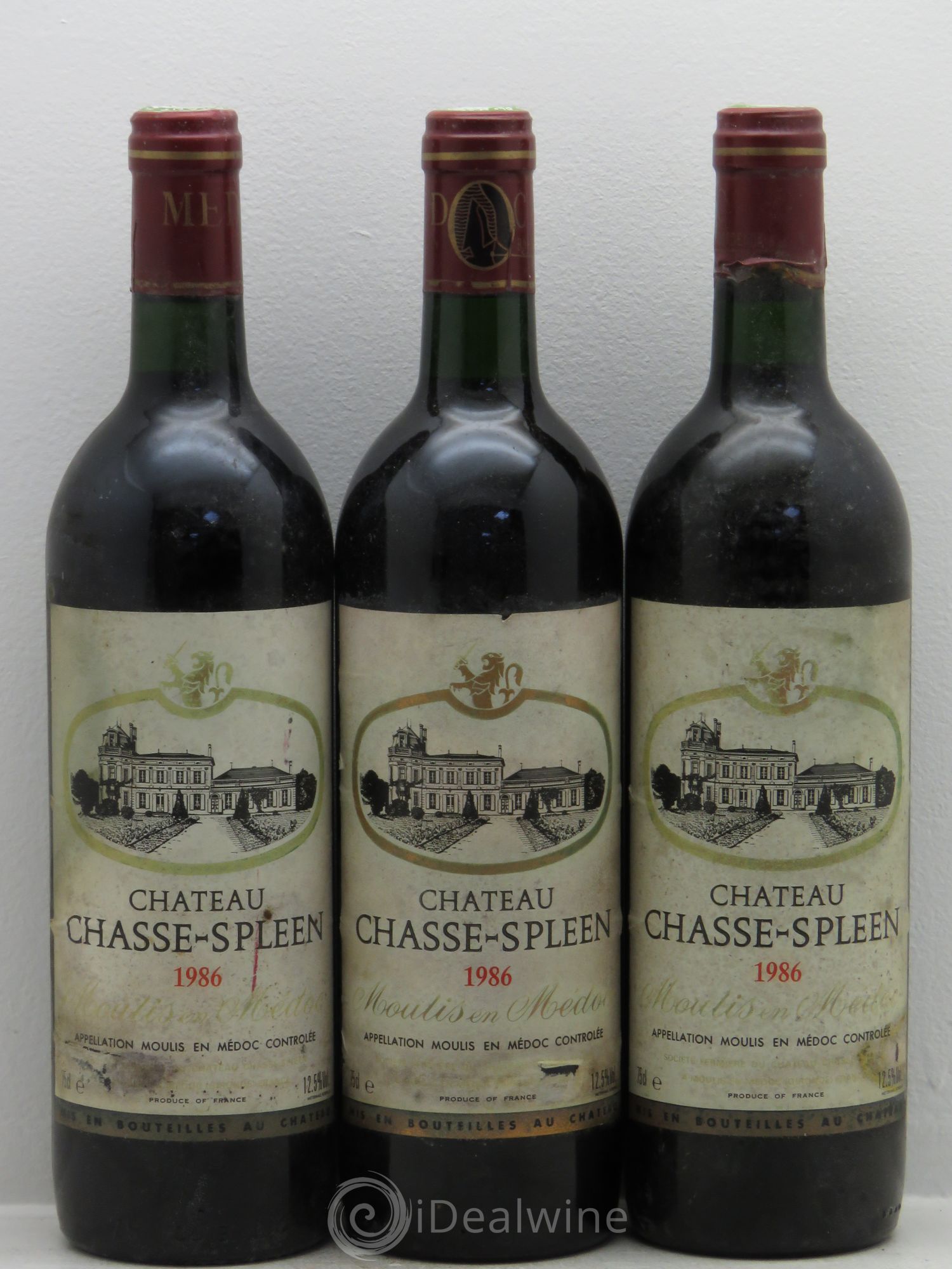 Château Chasse Spleen 1986 - Lot de 3 bouteilles - 0