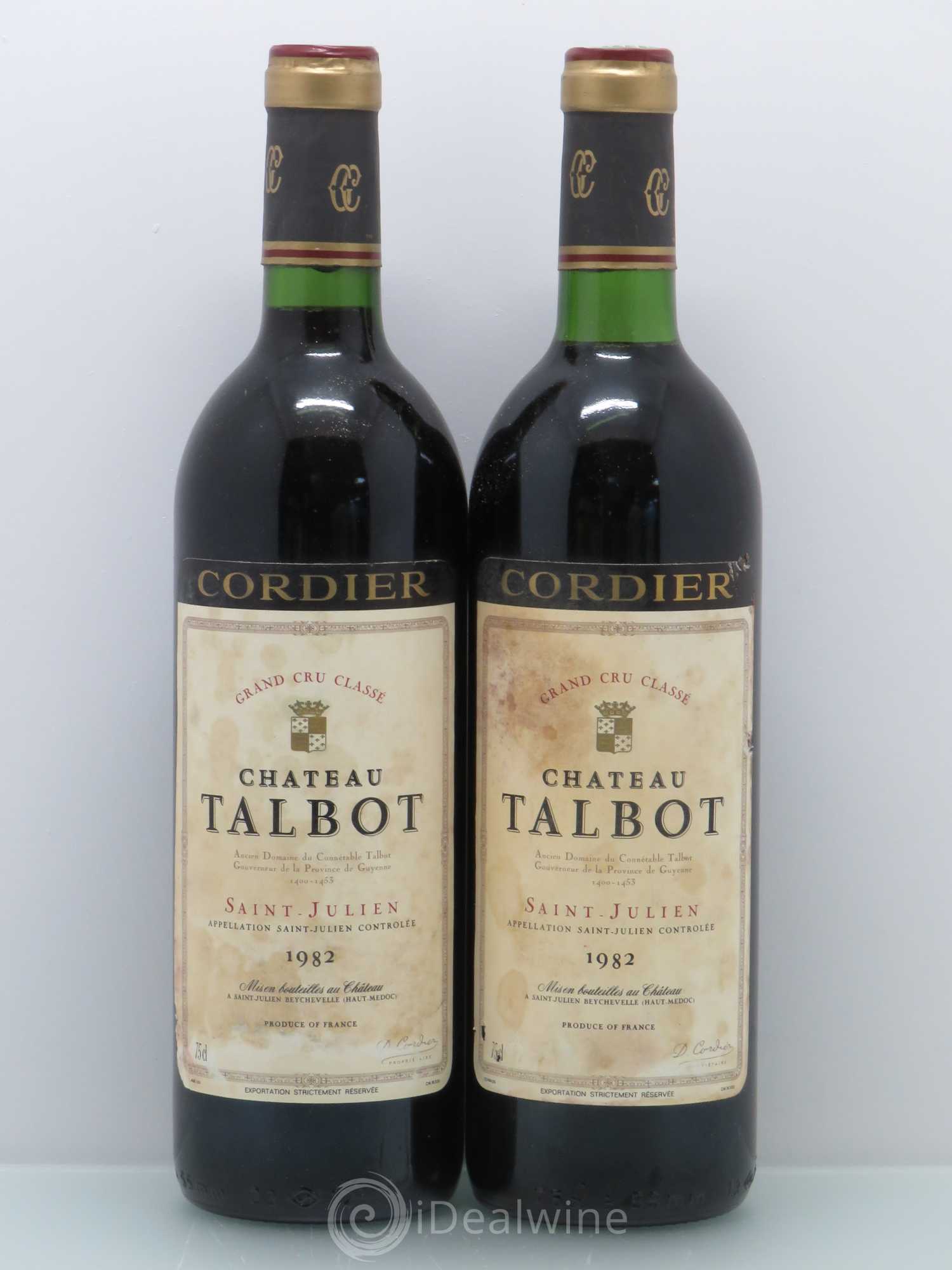 Château Talbot 4ème Grand Cru Classé 1982 - Lot de 2 bouteilles - 0