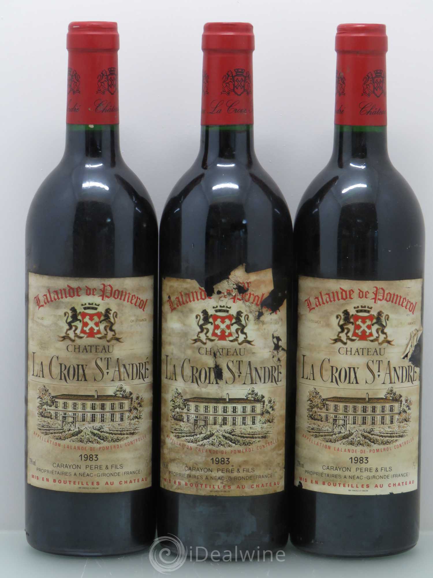 Château La Croix Saint André 1983 - Lot de 3 bouteilles - 0