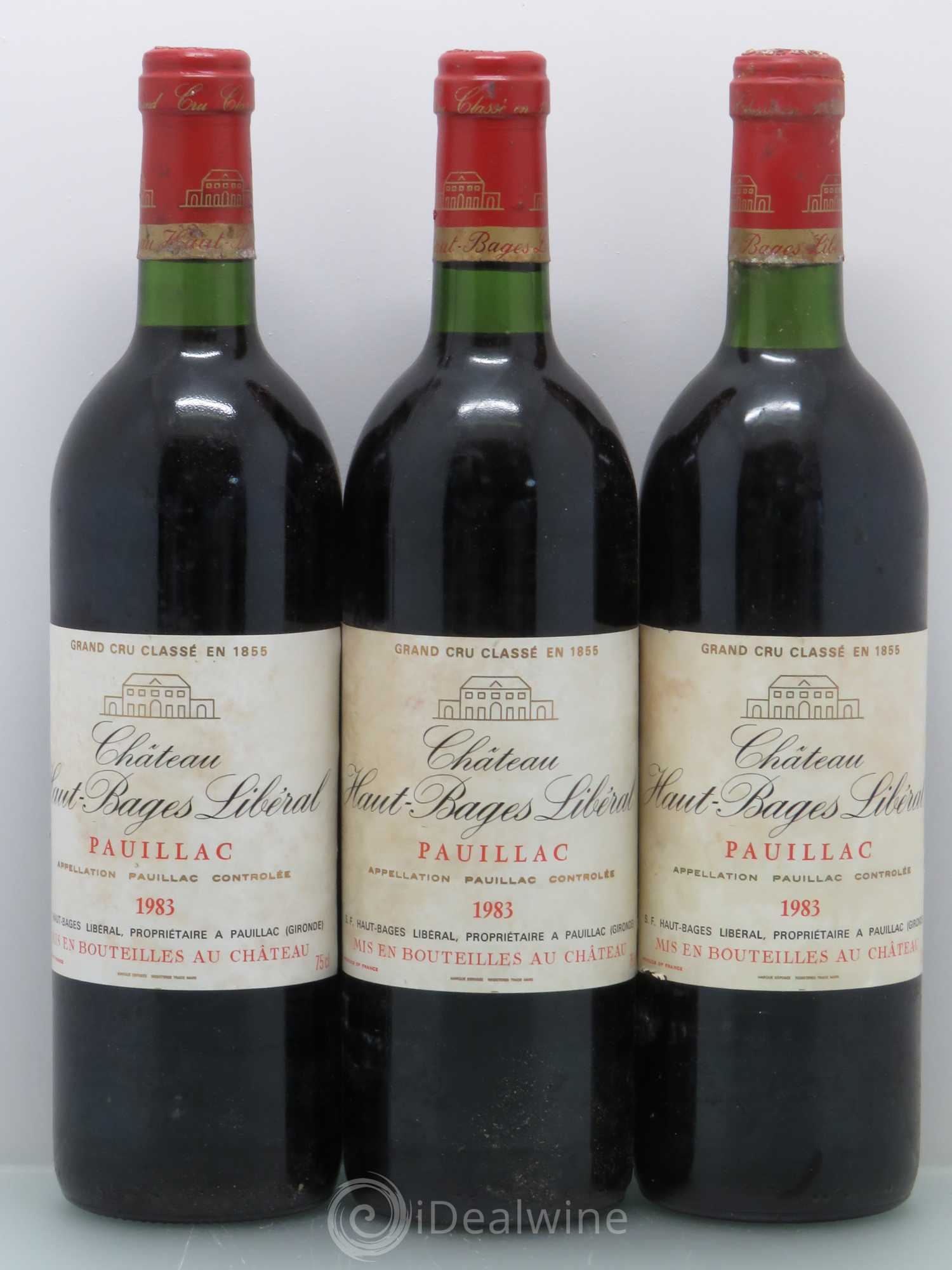 Château Haut Bages Libéral 5ème Grand Cru Classé 1983 - Lot de 3 bouteilles - 0